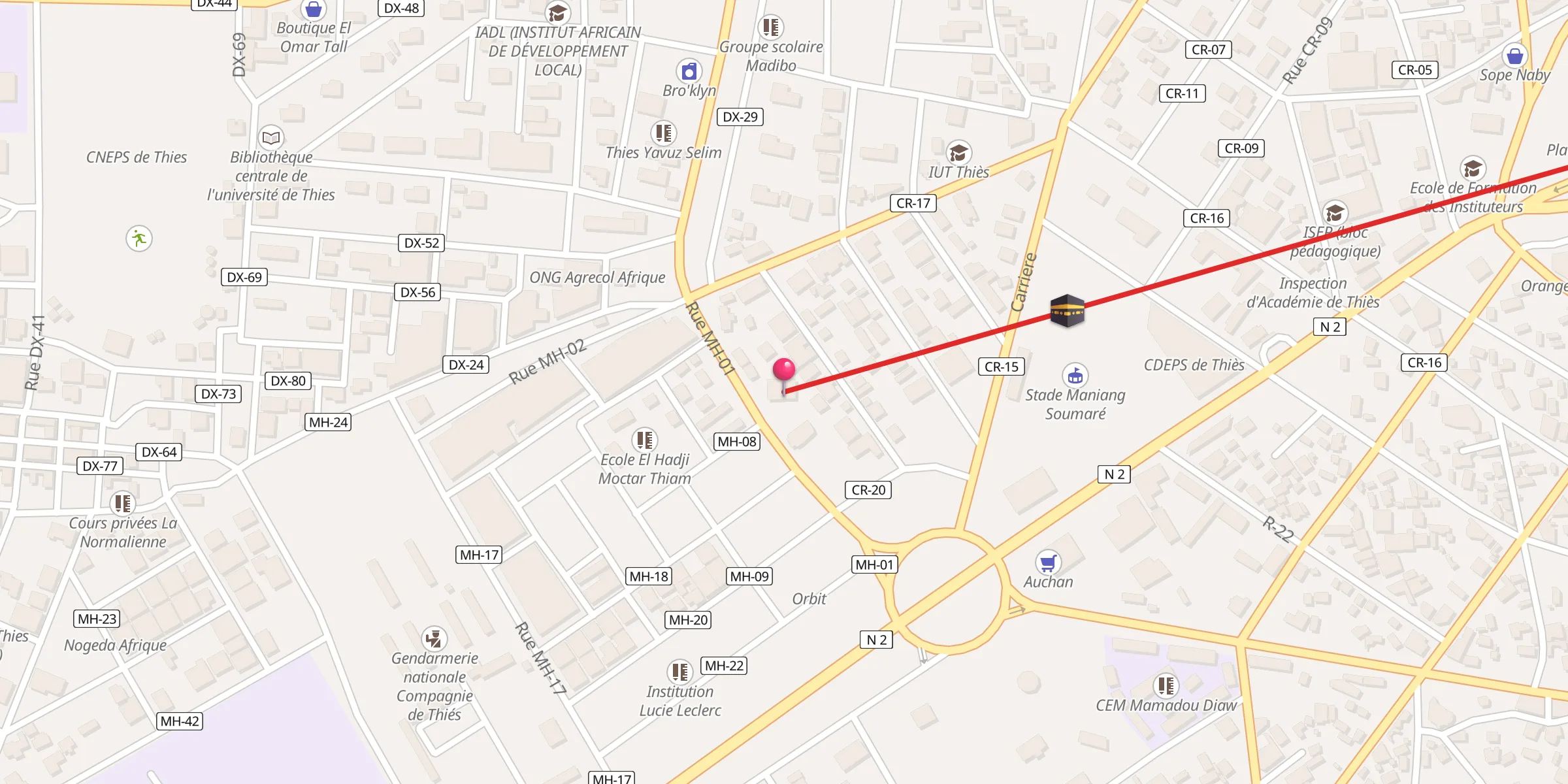 Carte de localisation : Mosquée