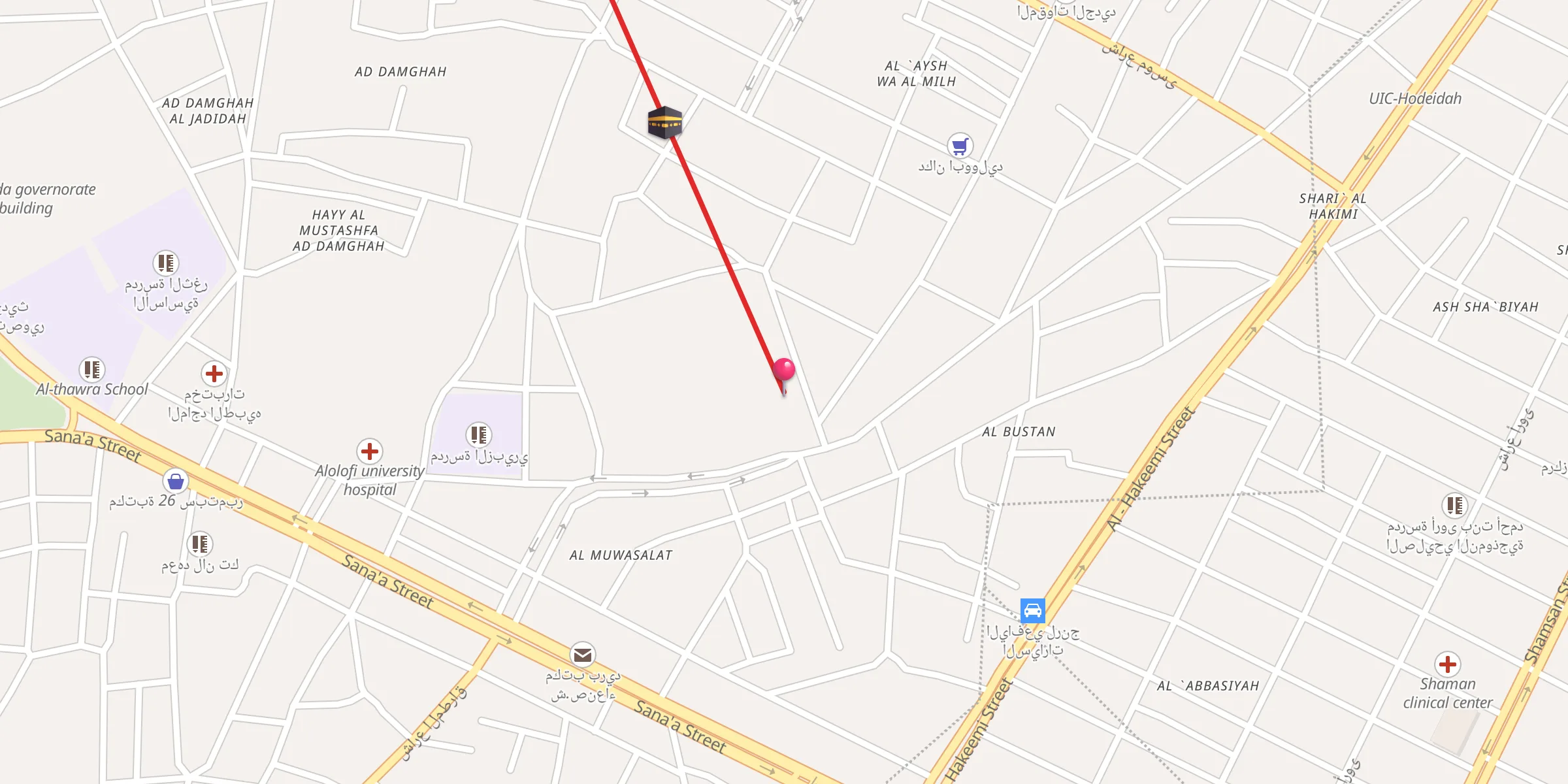 Carte de localisation : جامع المواصلات