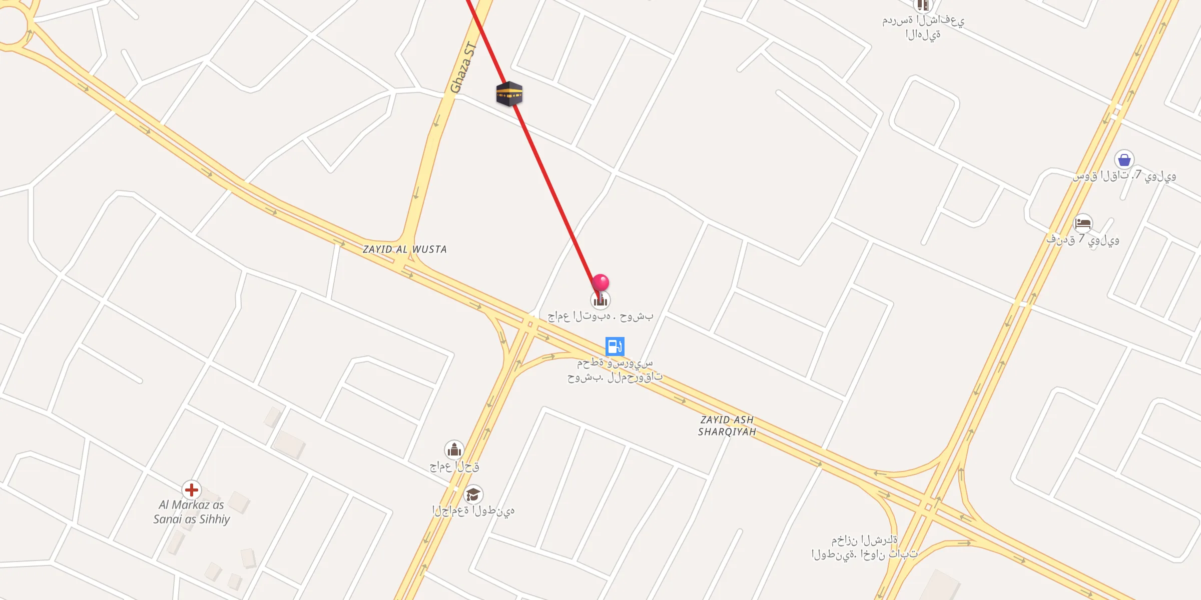Carte de localisation : جامع التوبه . حوشب