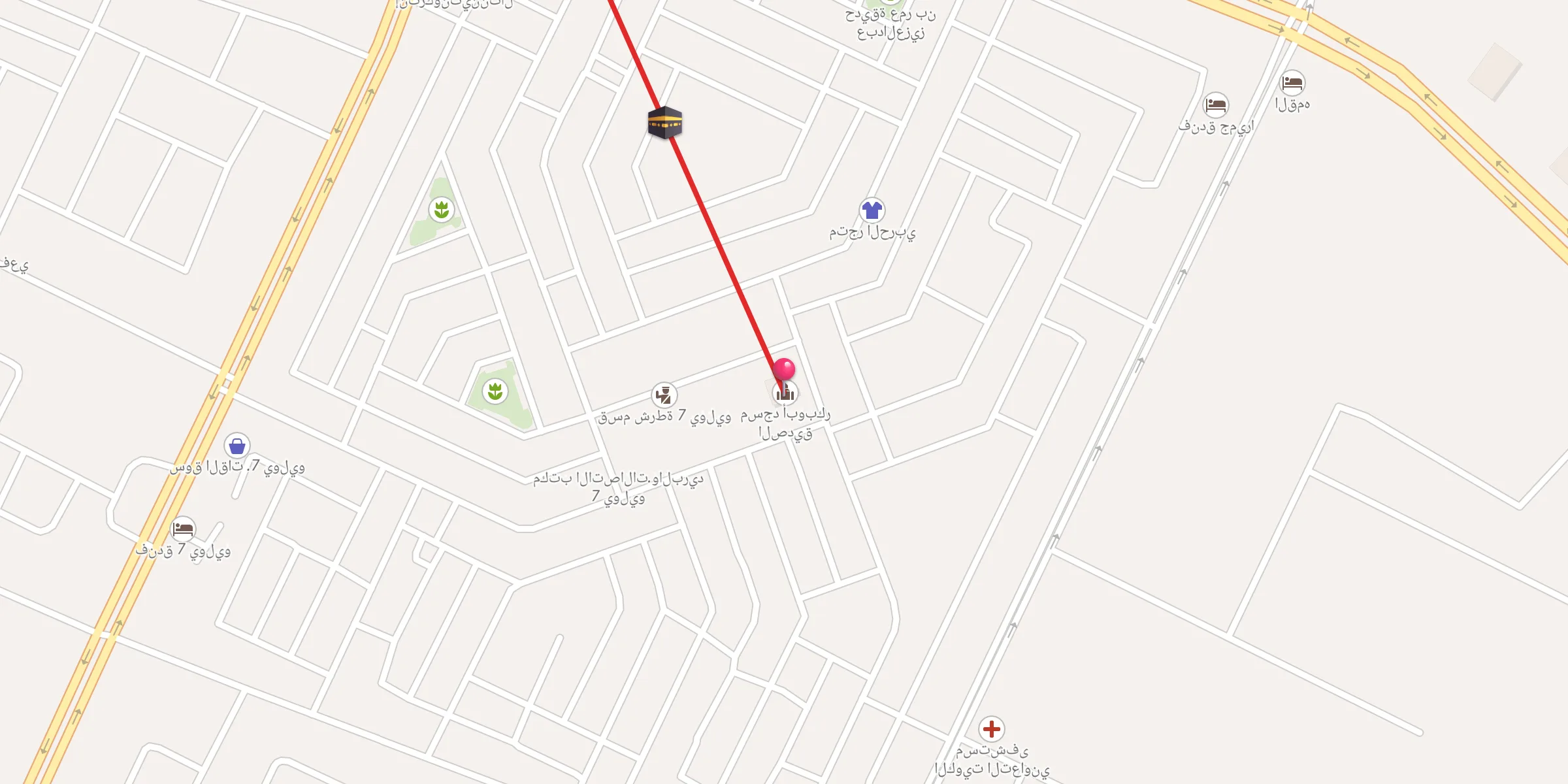 Carte de localisation : مسجد أبوبكر الصديق
