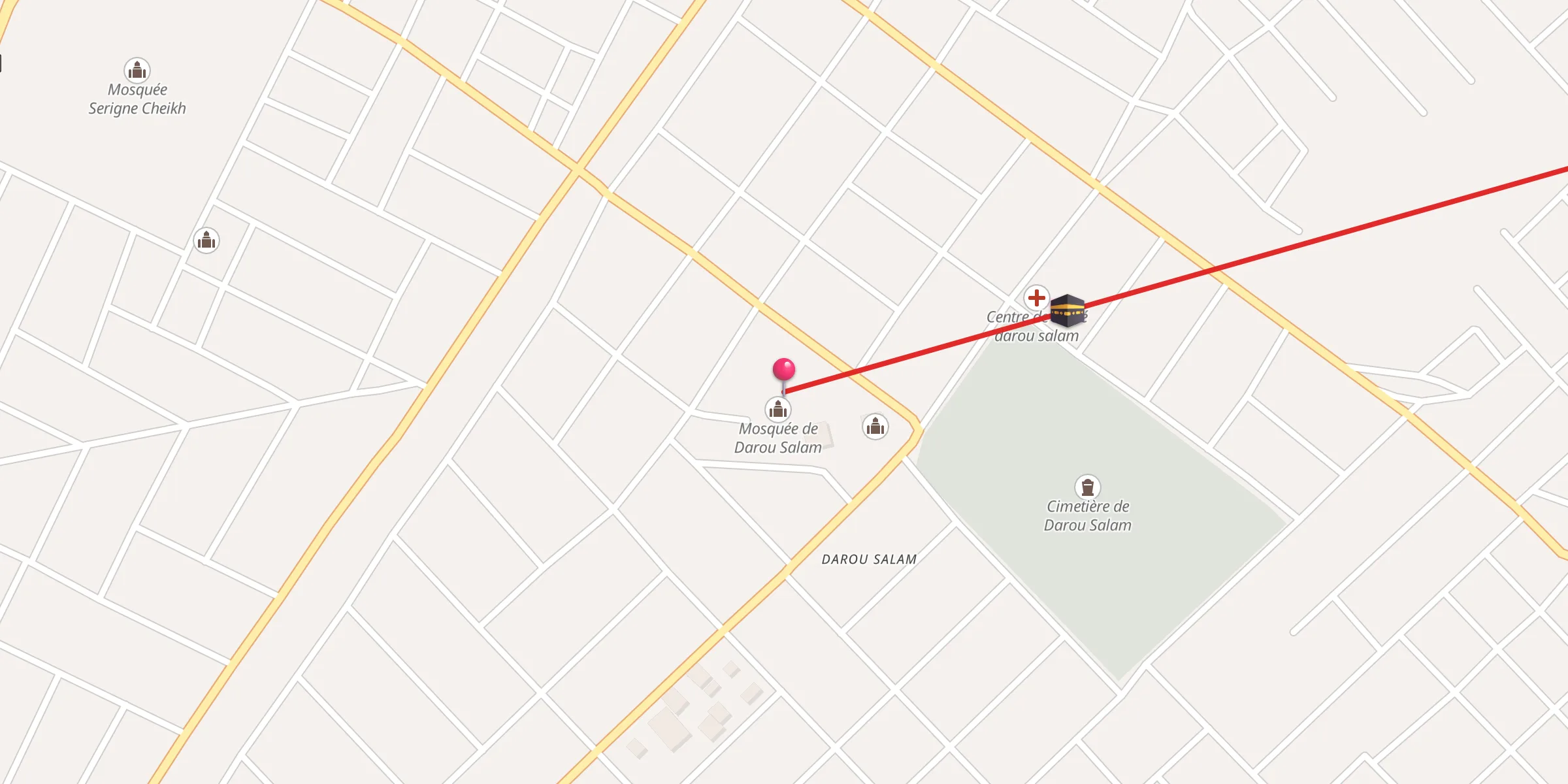 Carte de localisation : Mosquée de Darou Salam