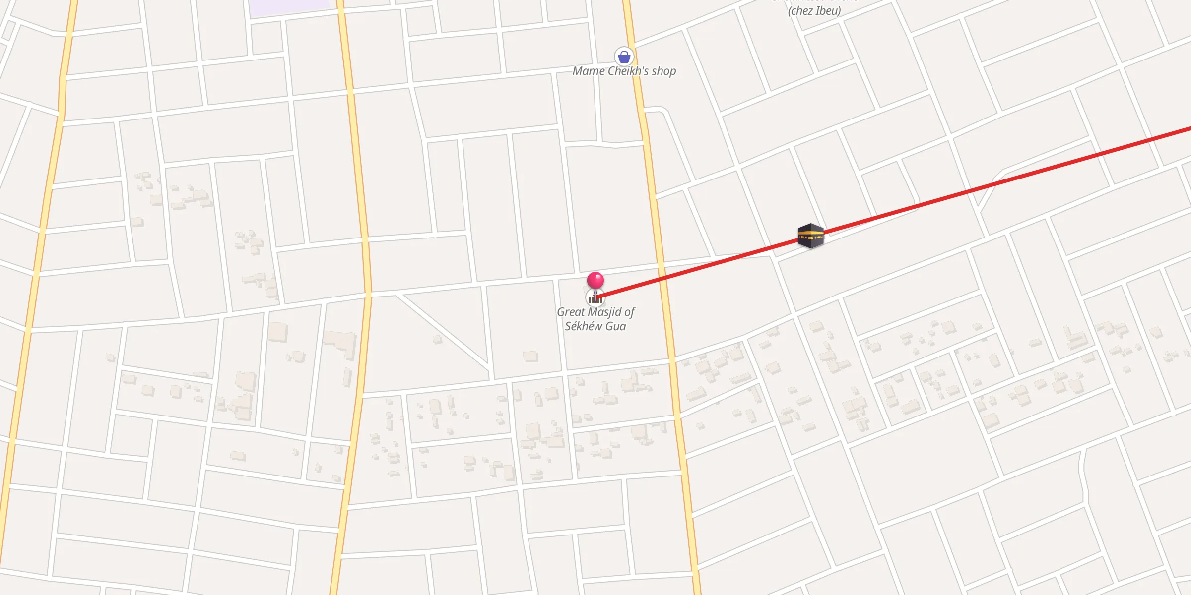 Carte de localisation : Grande Mosquée Sékhéw Gua