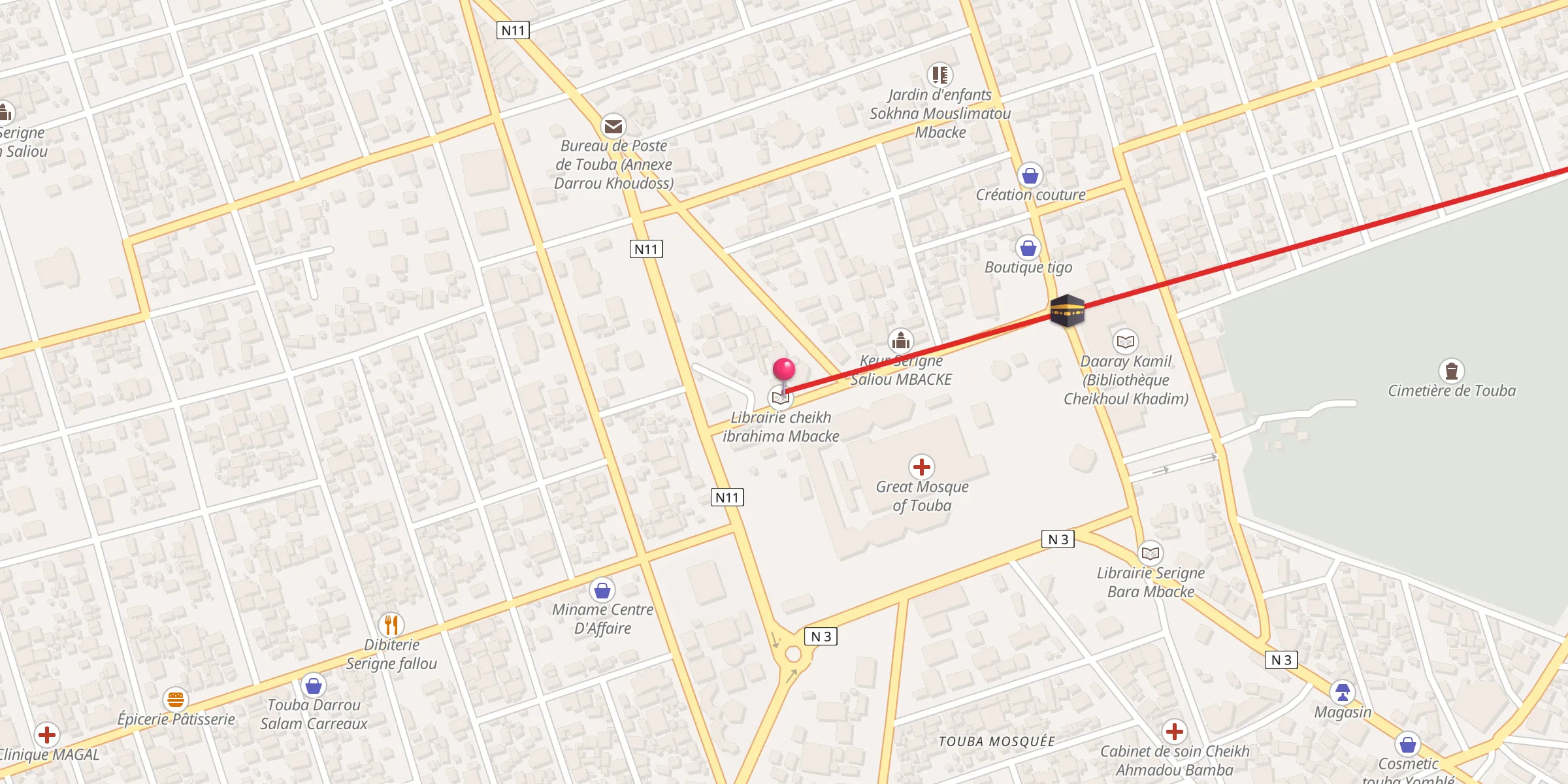 Carte de localisation : Keur Serigne ibra Mbacke