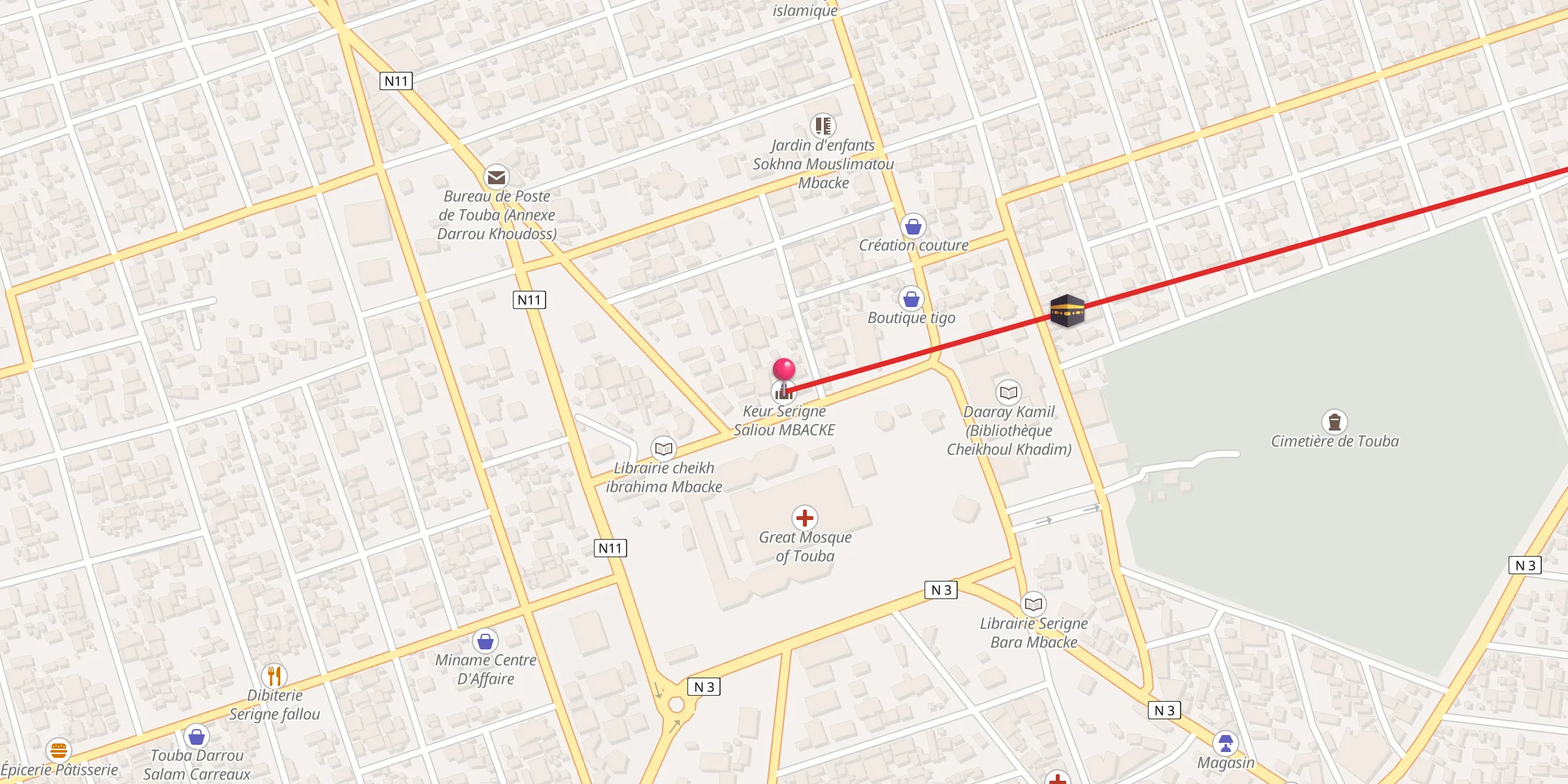 Carte de localisation : Keur Serigne Saliou MBACKE