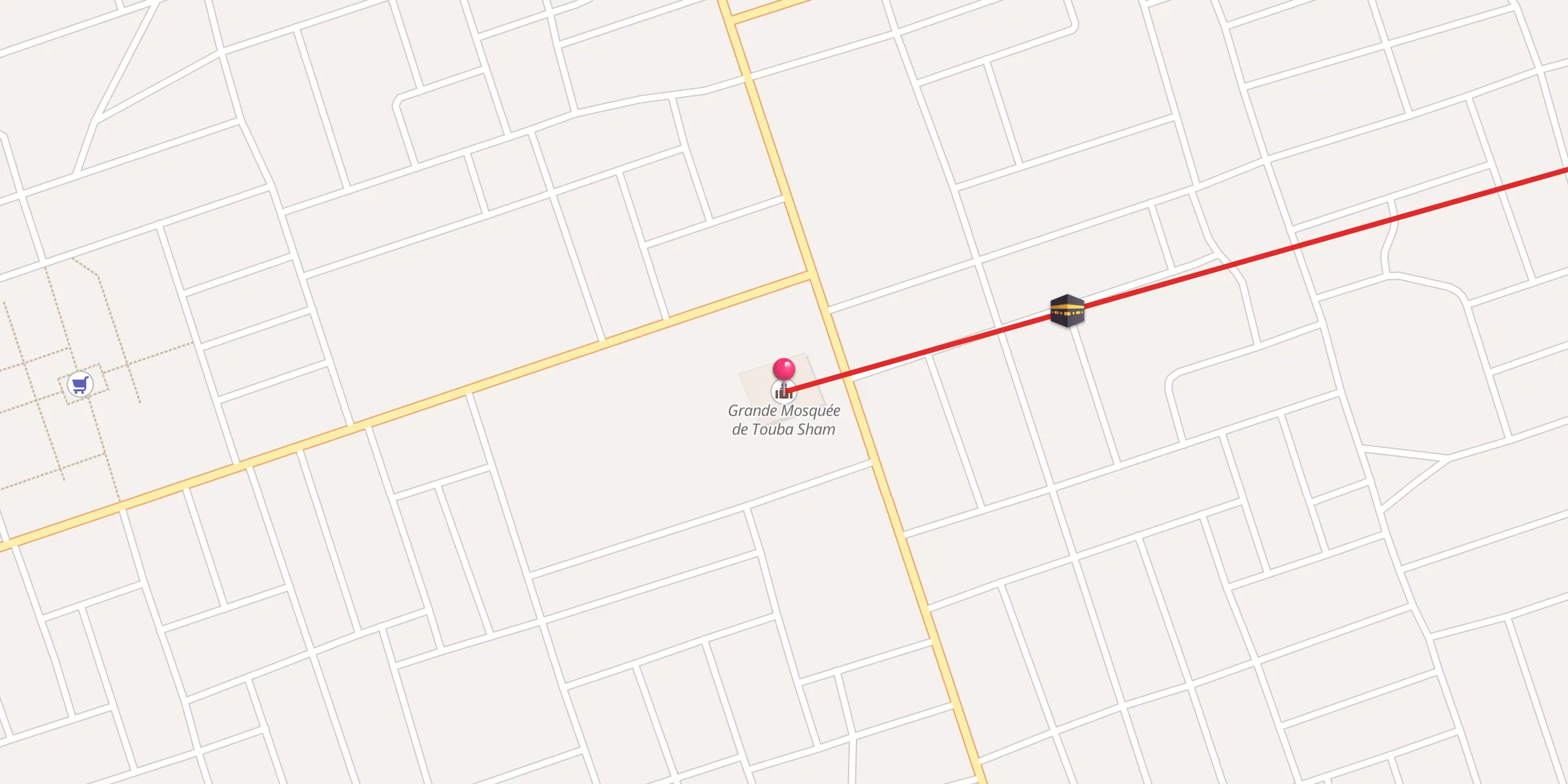 Carte de localisation : Grande Mosquée de Touba Sham