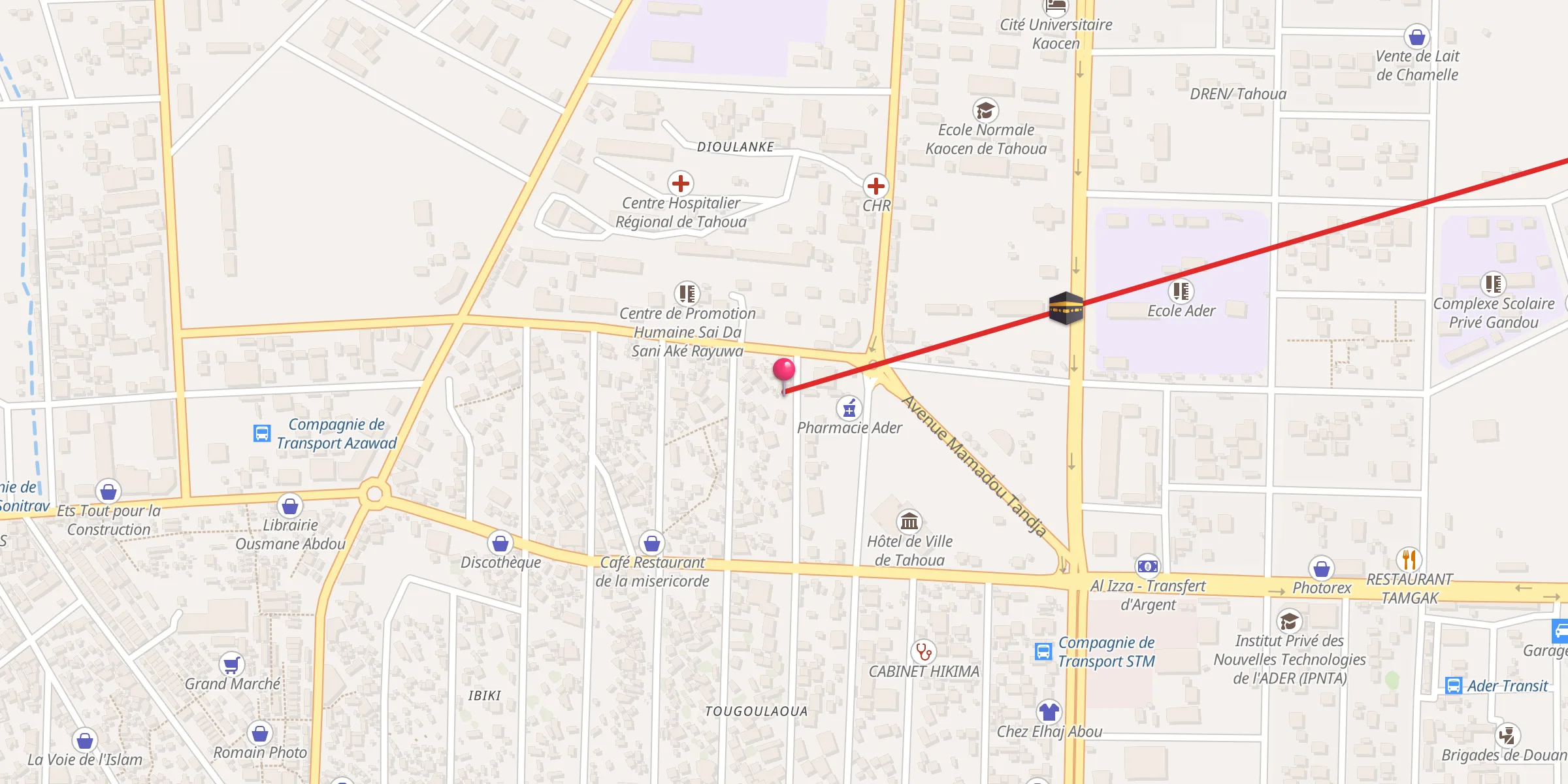 Carte de localisation : La Grande Mosquée de Zoulanké