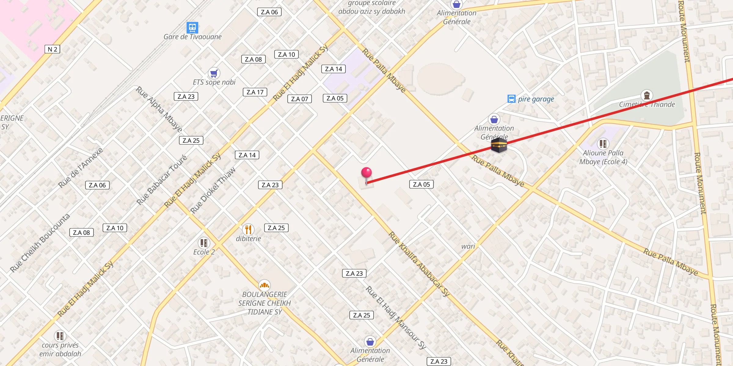 Carte de localisation : Mausolé Serigne Babacar Sy