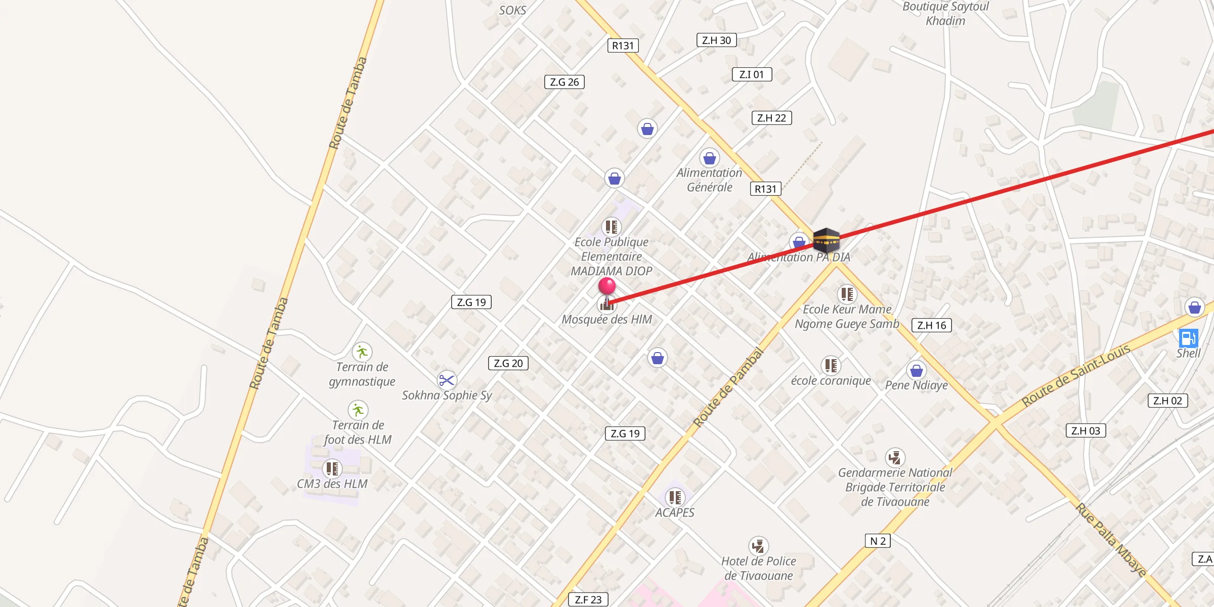 Carte de localisation : Mosquée des HlM