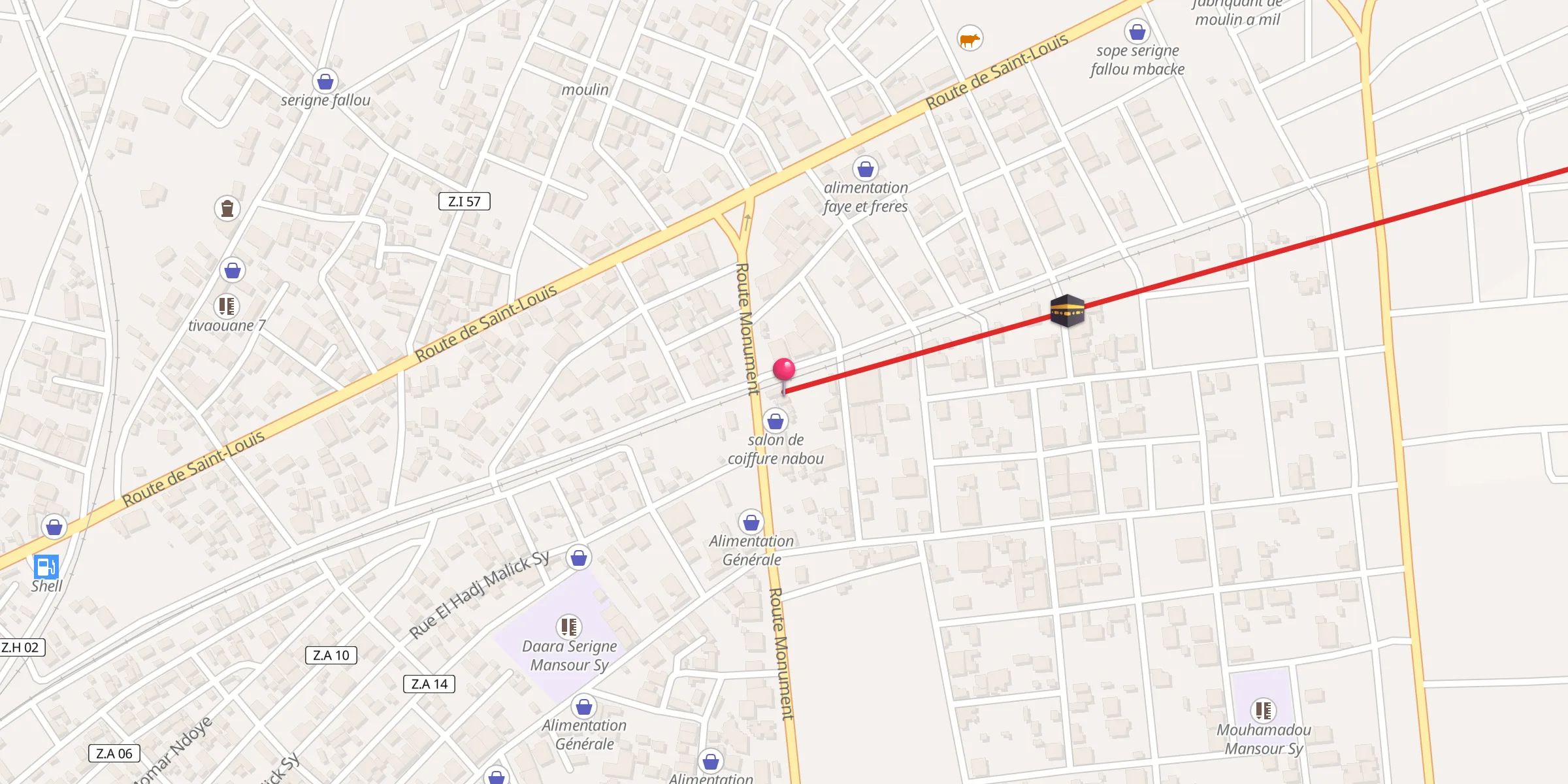 Carte de localisation : mosquée quartier arafat