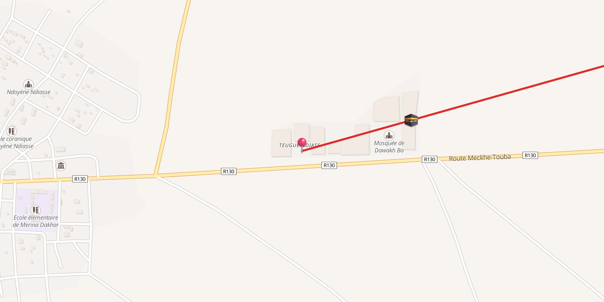 Carte de localisation : Mosquée de Teugue Ndiass