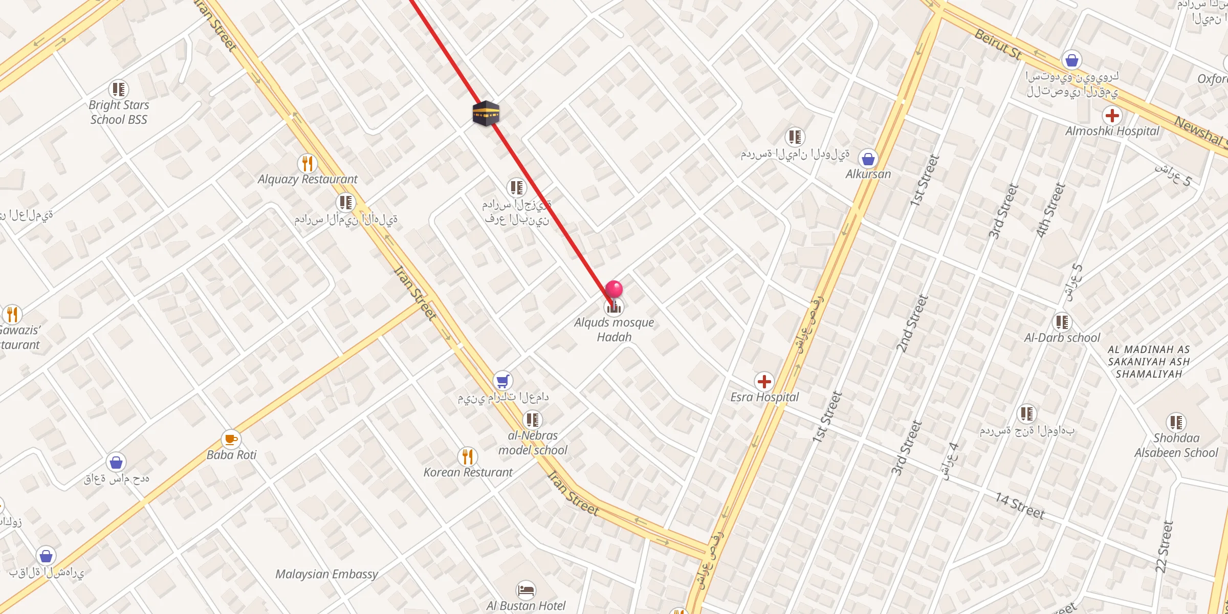 Carte de localisation : Alquds mosque Hadah