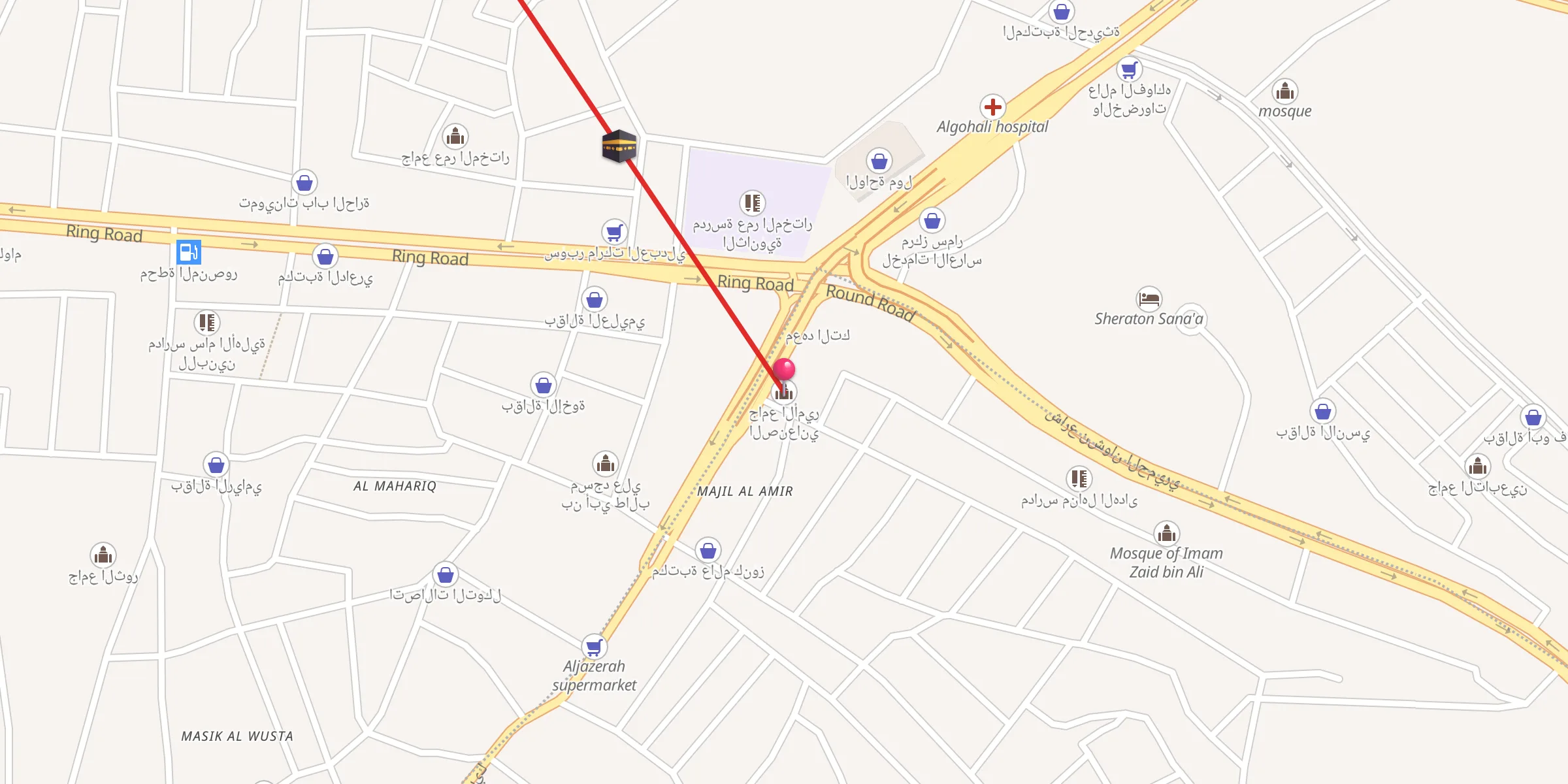 Carte de localisation : جامع الأمير الصنعاني