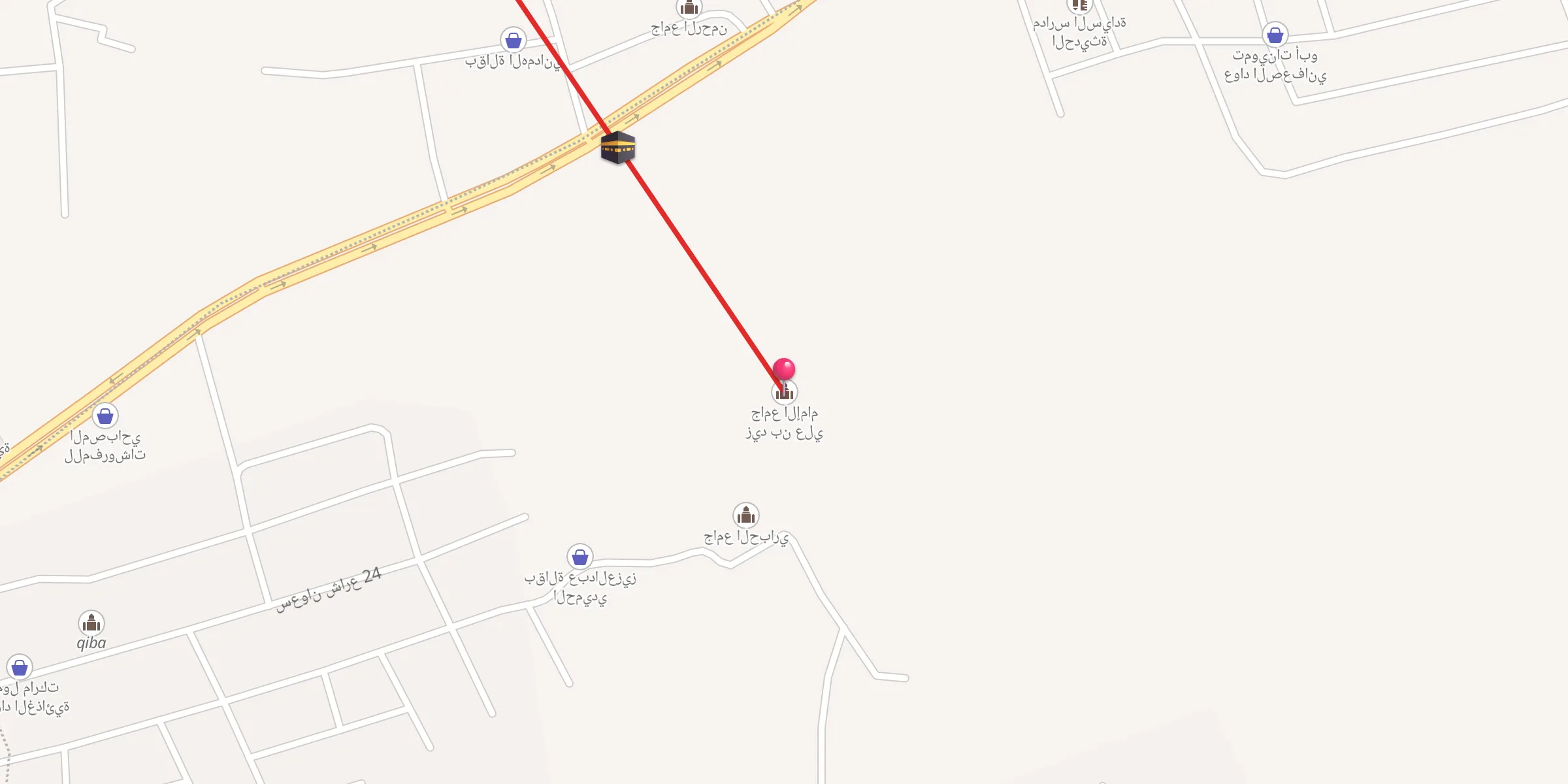 Carte de localisation : جامع الإمام زيد بن علي