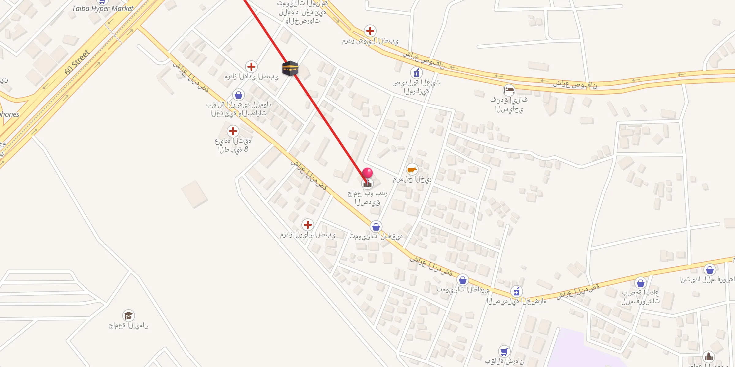 Carte de localisation : جامع أبو بكر الصديق