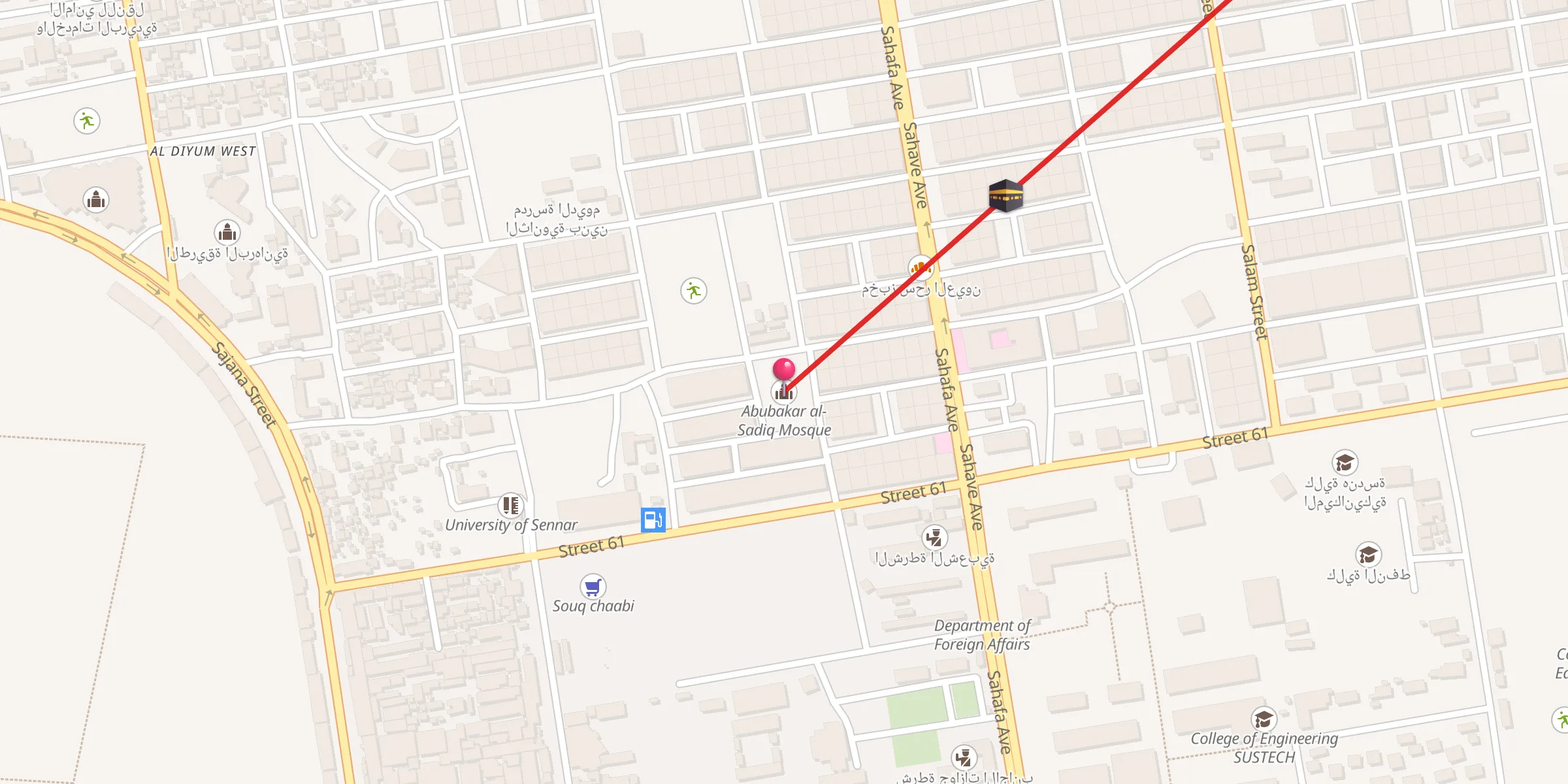Carte de localisation : Abubakar al-Sadiq Mosque