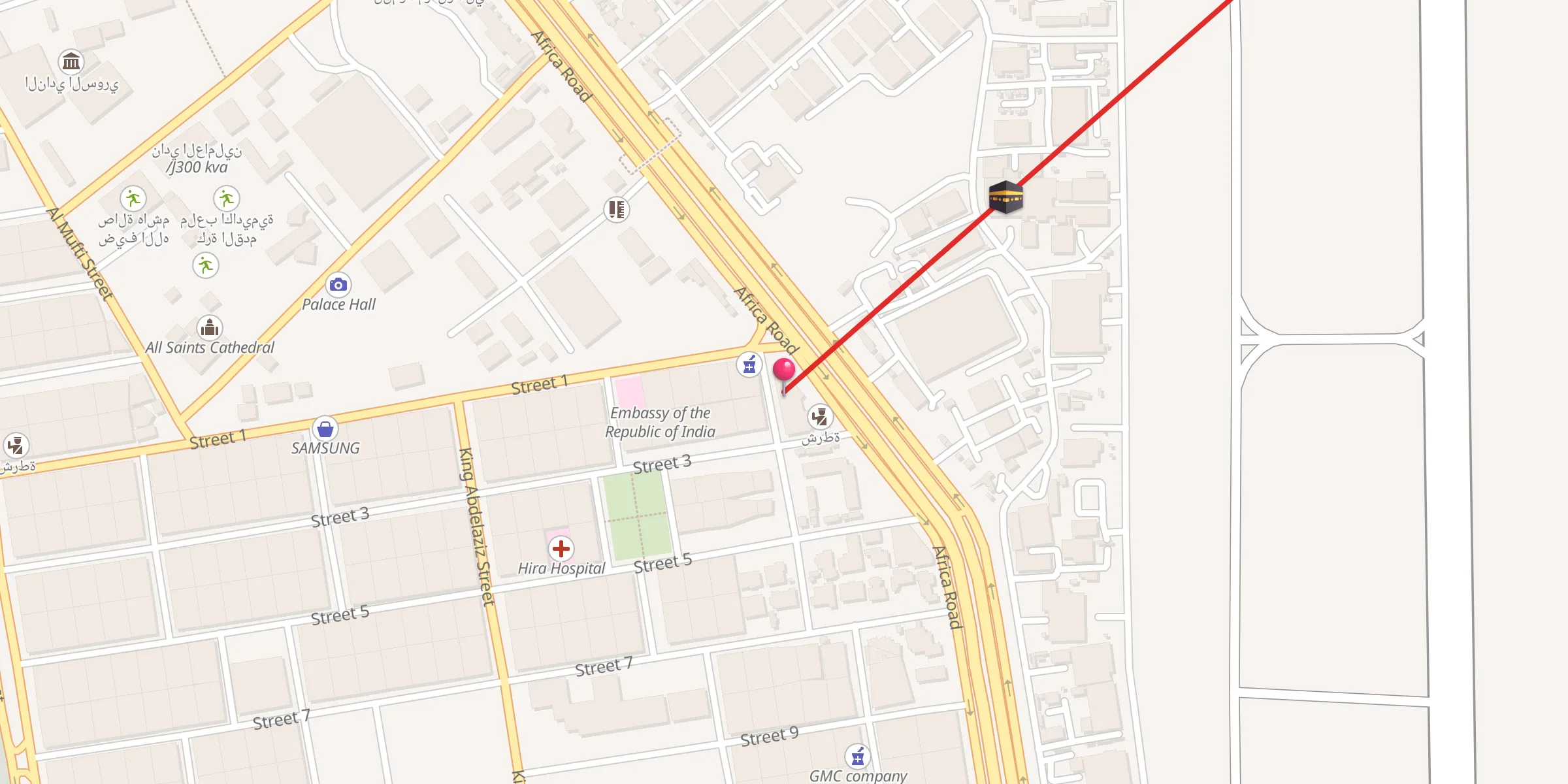 Carte de localisation : Alqibla Mosque