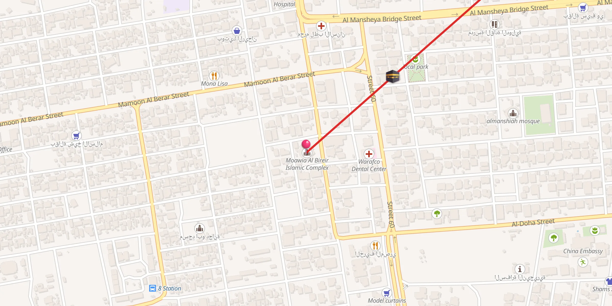 Carte de localisation : Moawia Al Bireir Mosque