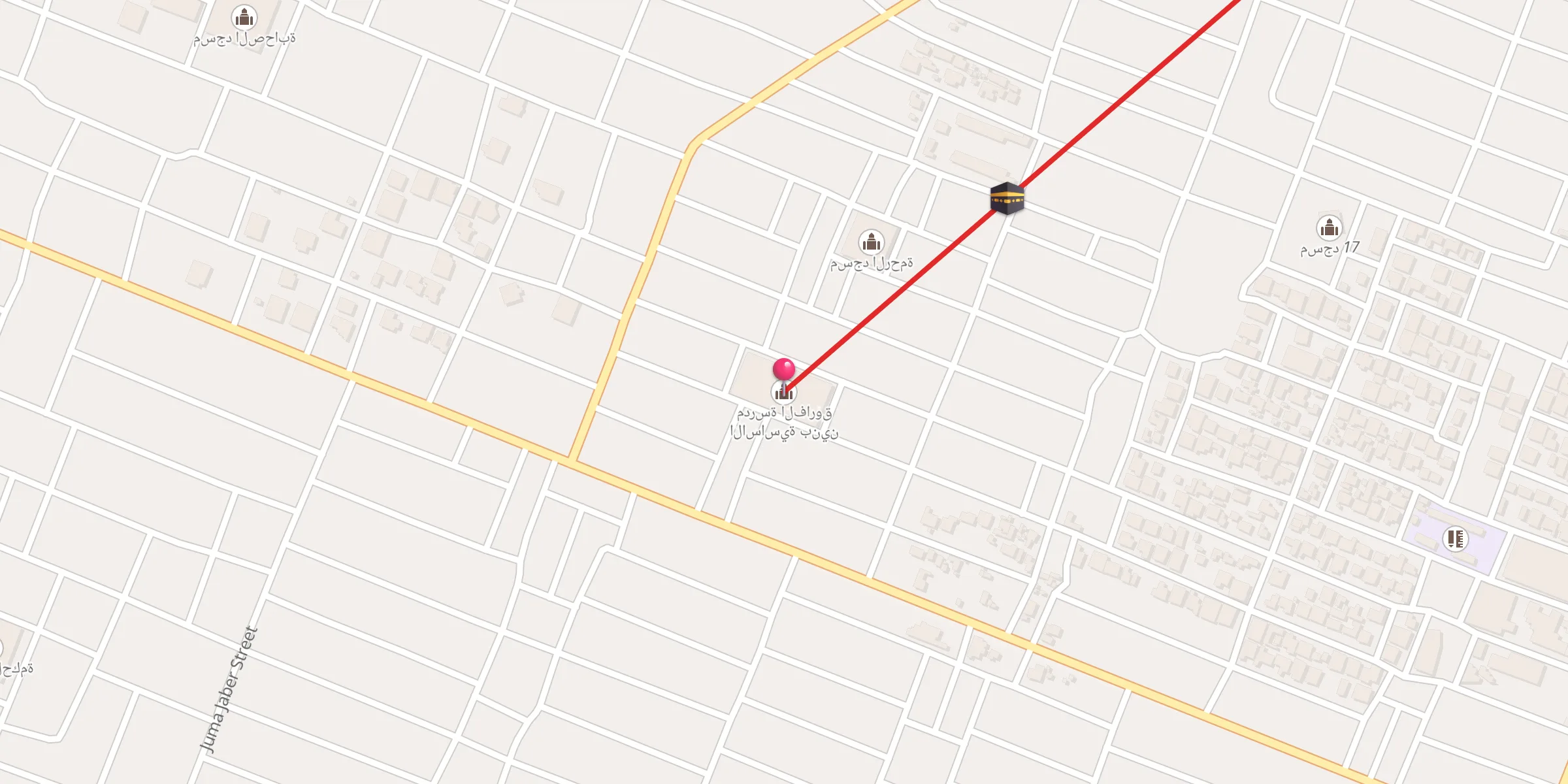 Carte de localisation : مدرسة الفاروق الاساسية بنين