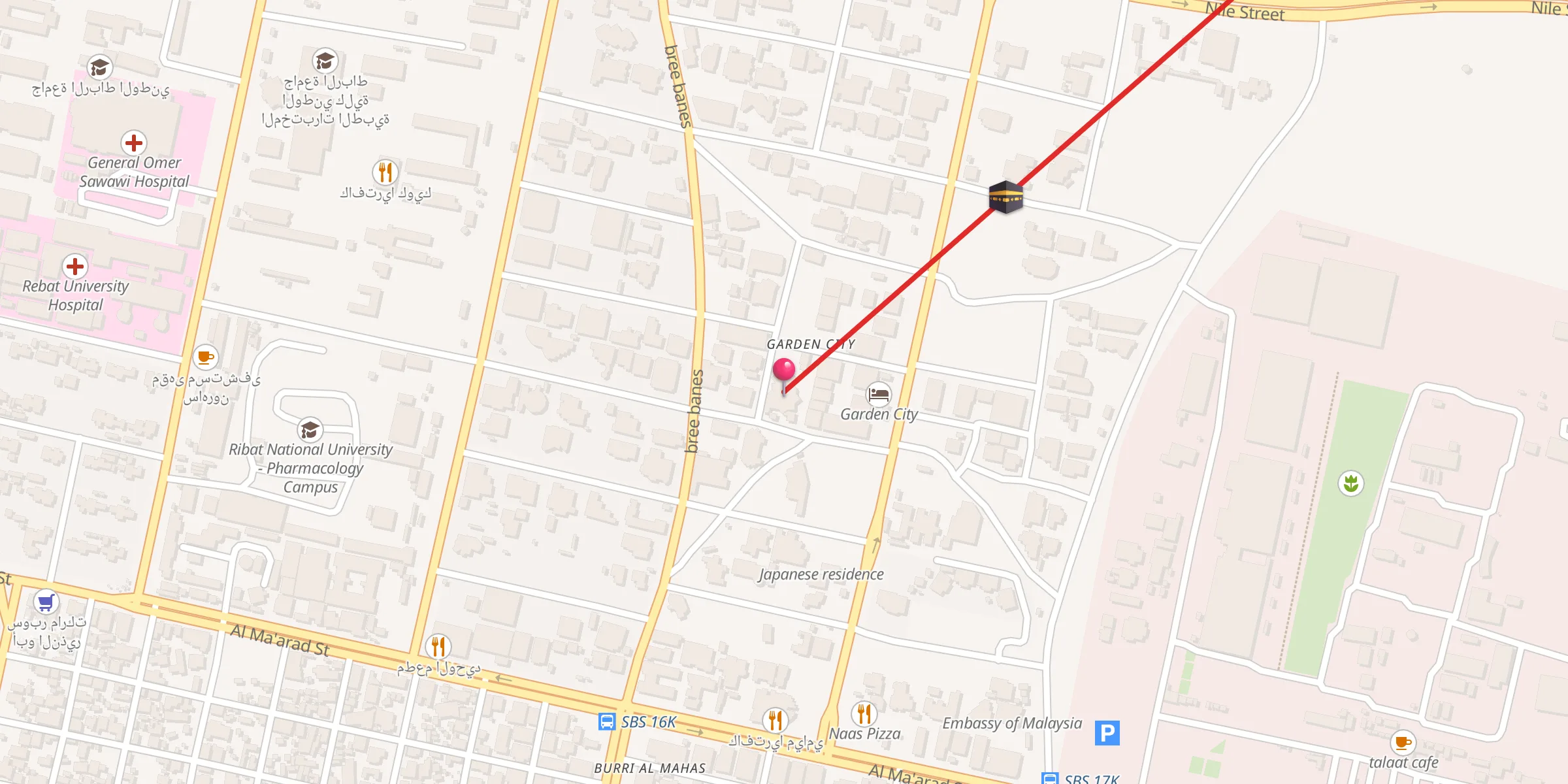 Carte de localisation : Garden City Mosque