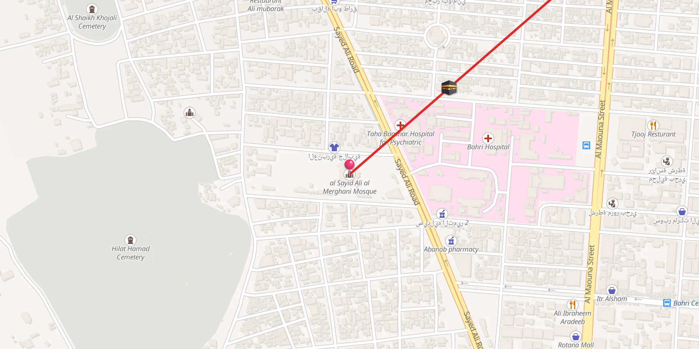 Carte de localisation : al Sayid Ali al Merghani Mosque