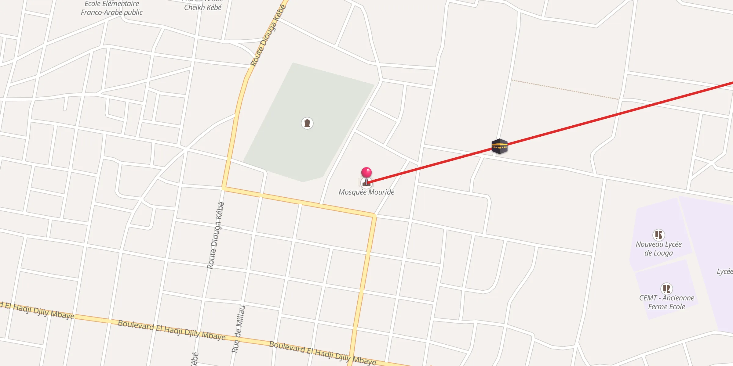 Carte de localisation : Mosquée Mouride