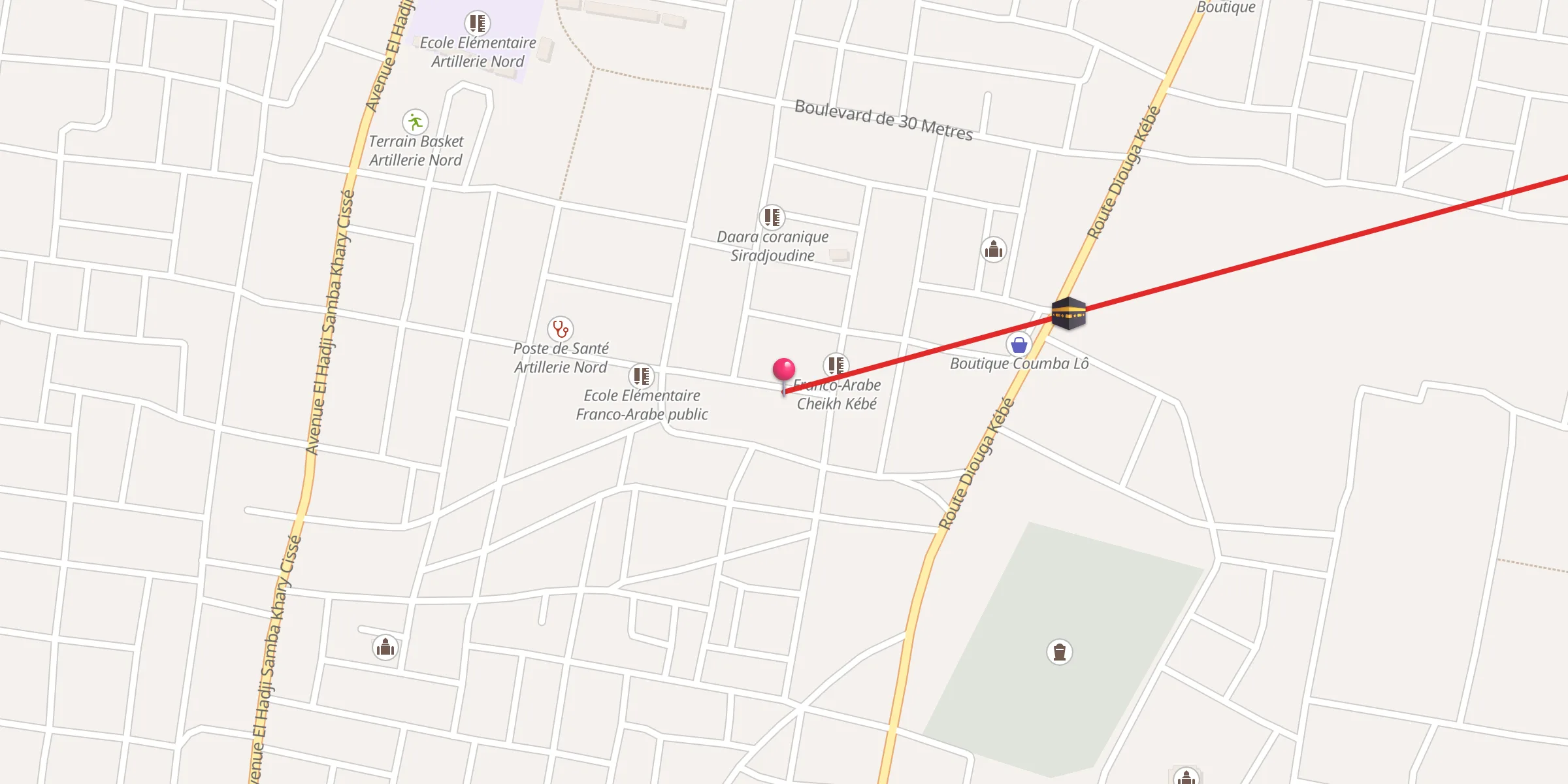 Carte de localisation : Mosquée Bathie Kébé