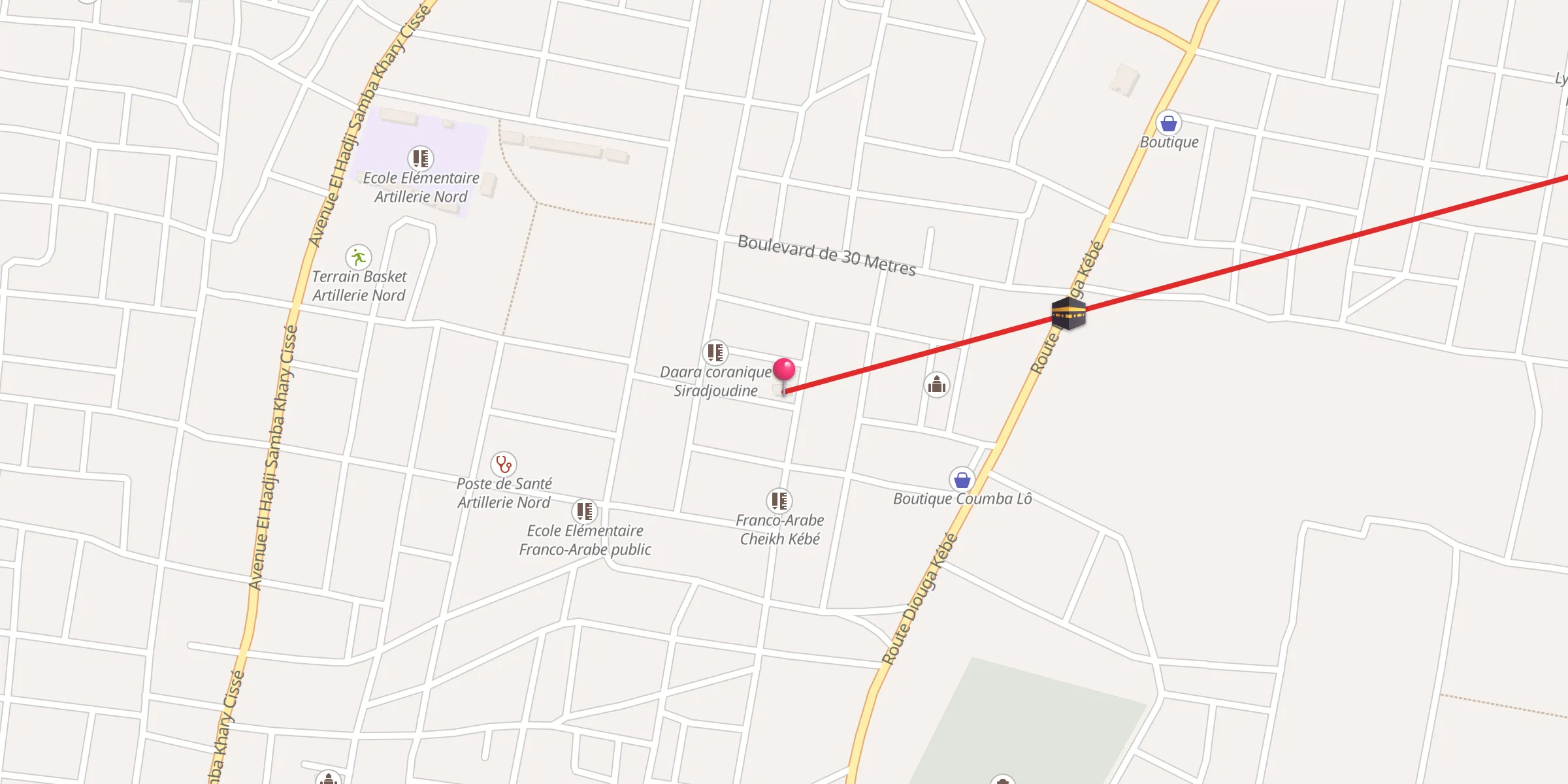 Carte de localisation : Mosquée Alpha Moussa Ka