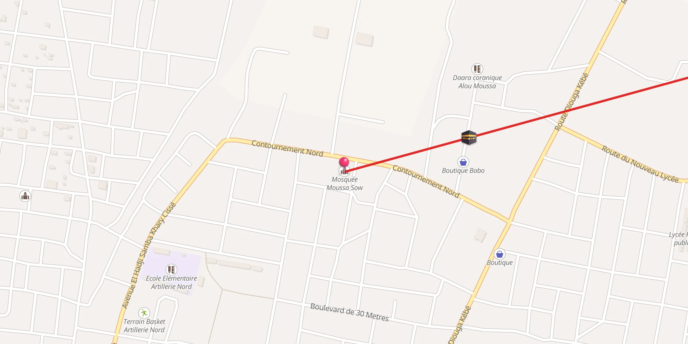 Carte de localisation : Mosquée Moussa Sow
