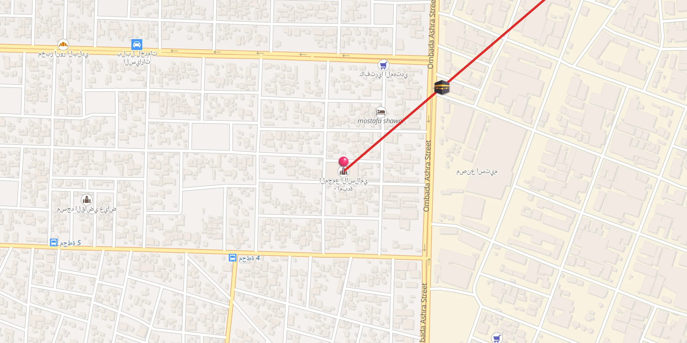 Carte de localisation : المجمع الاسلامي - امبدة