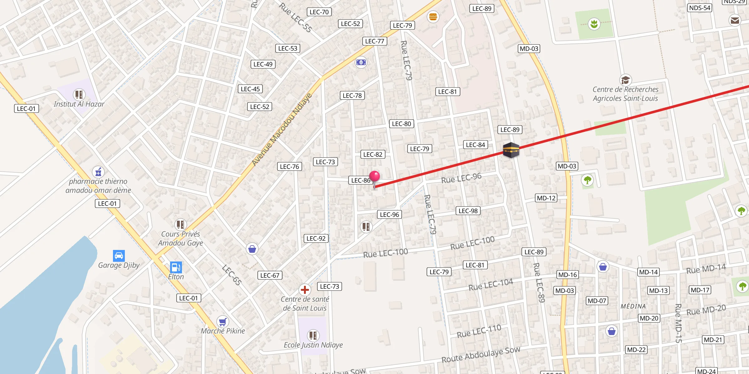 Carte de localisation : Mosquee Serigne Fall