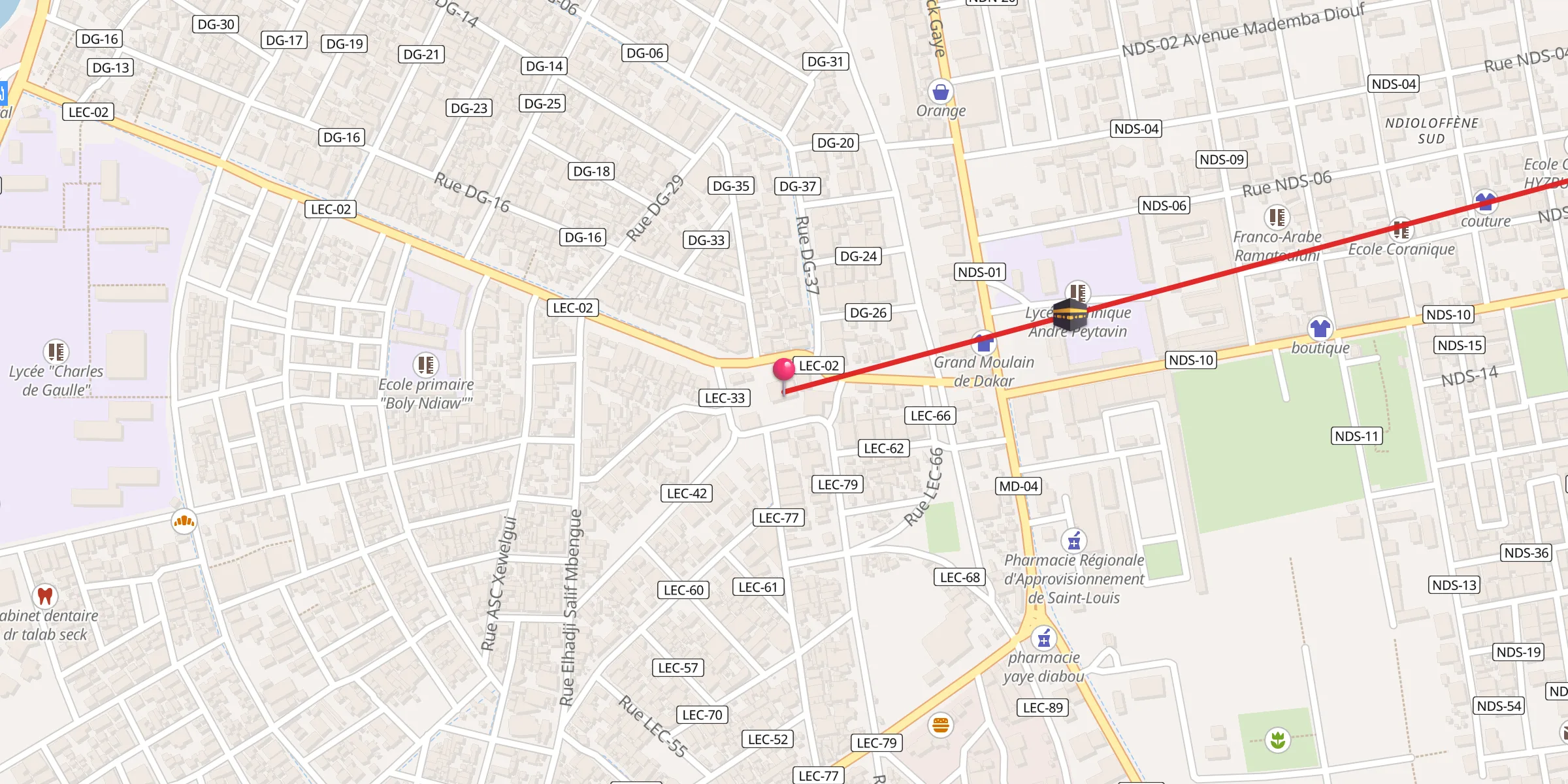 Carte de localisation : Mame Rawane Ngom