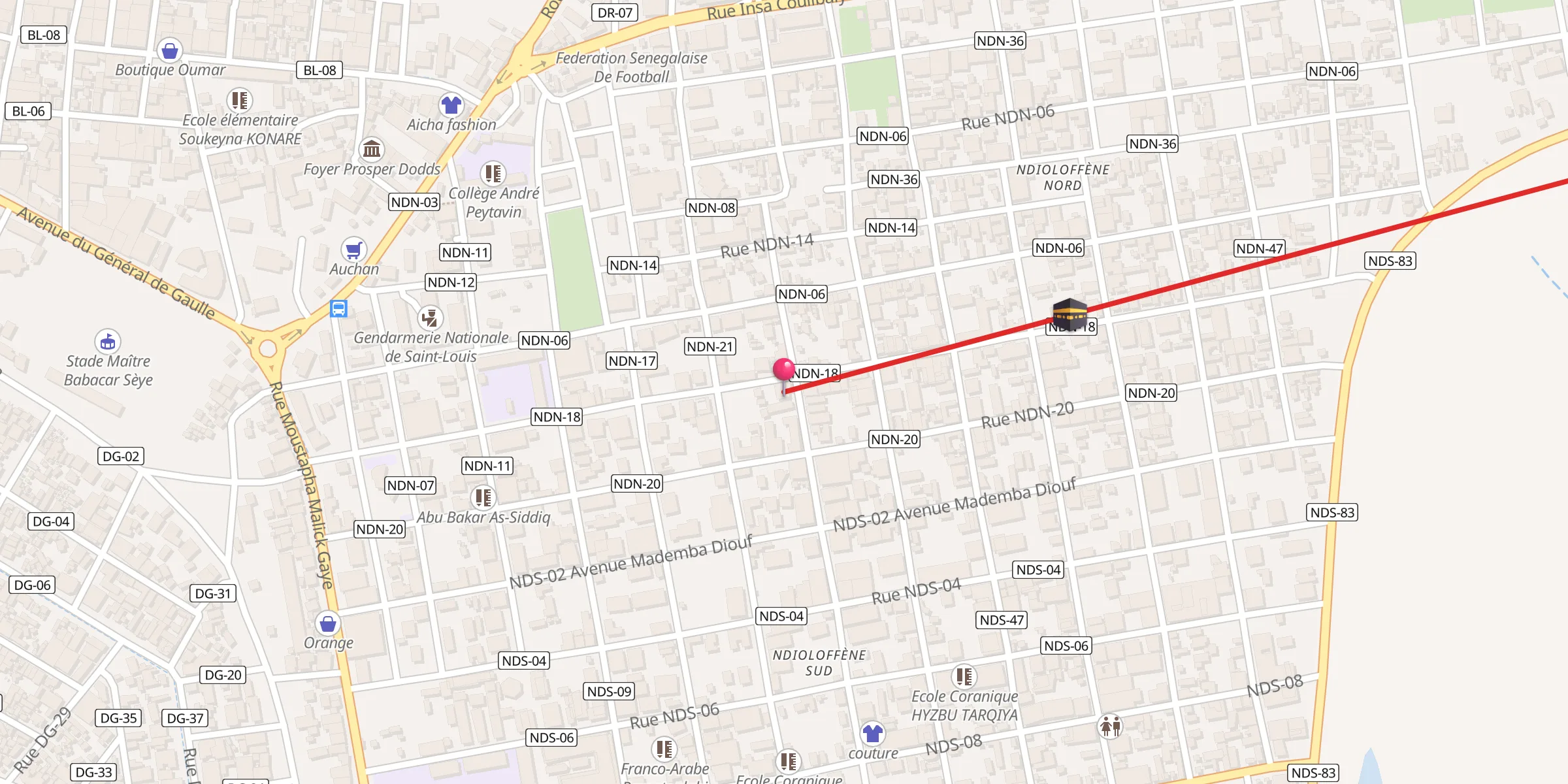 Carte de localisation : Mosquée Ahmed Sy