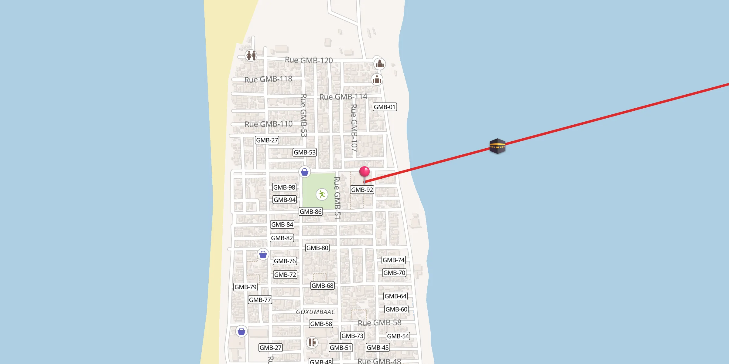 Carte de localisation : Mosquée de Goxxu mbacc