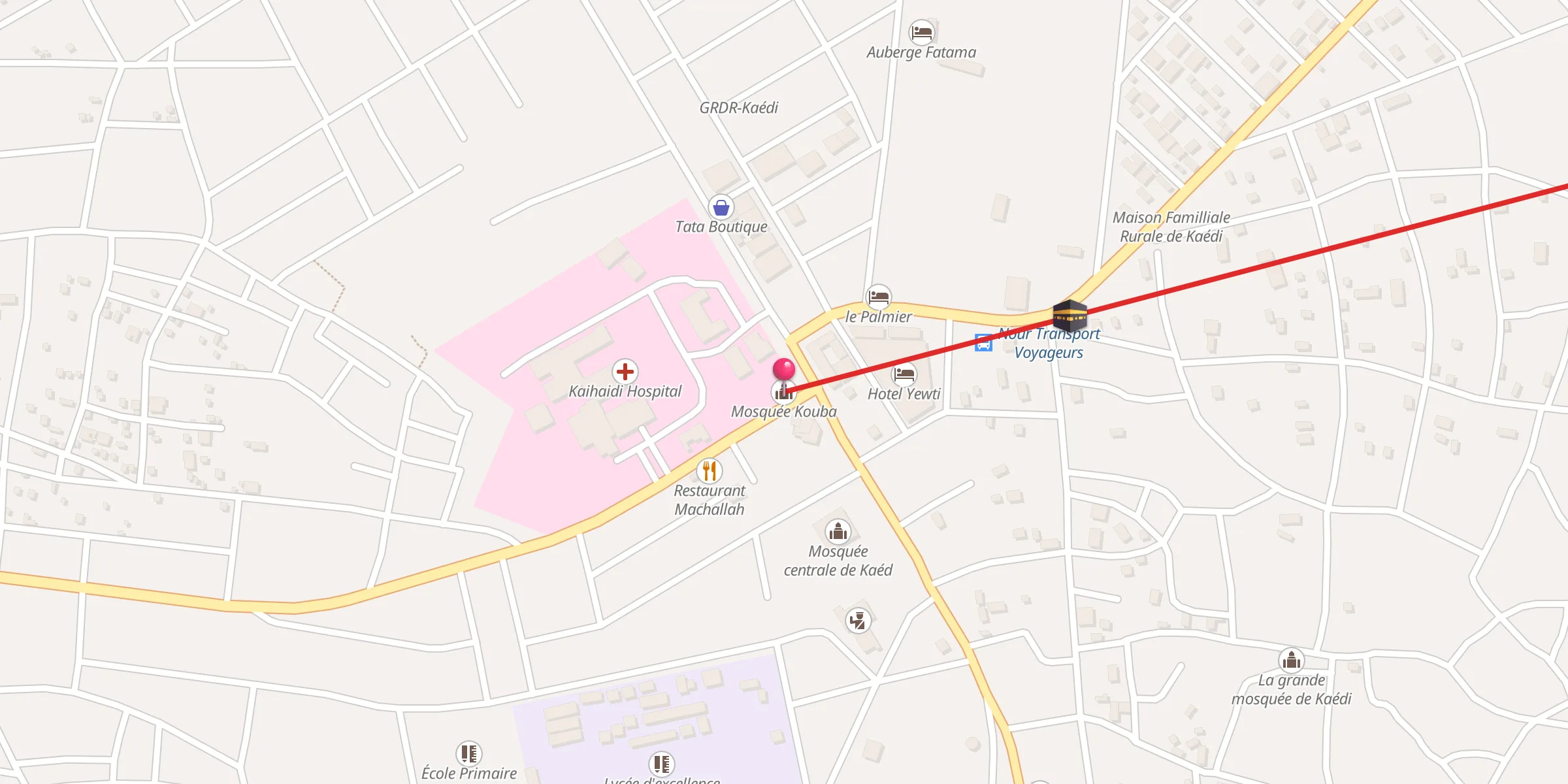 Carte de localisation : Mosquée Kouba مسجد قباء