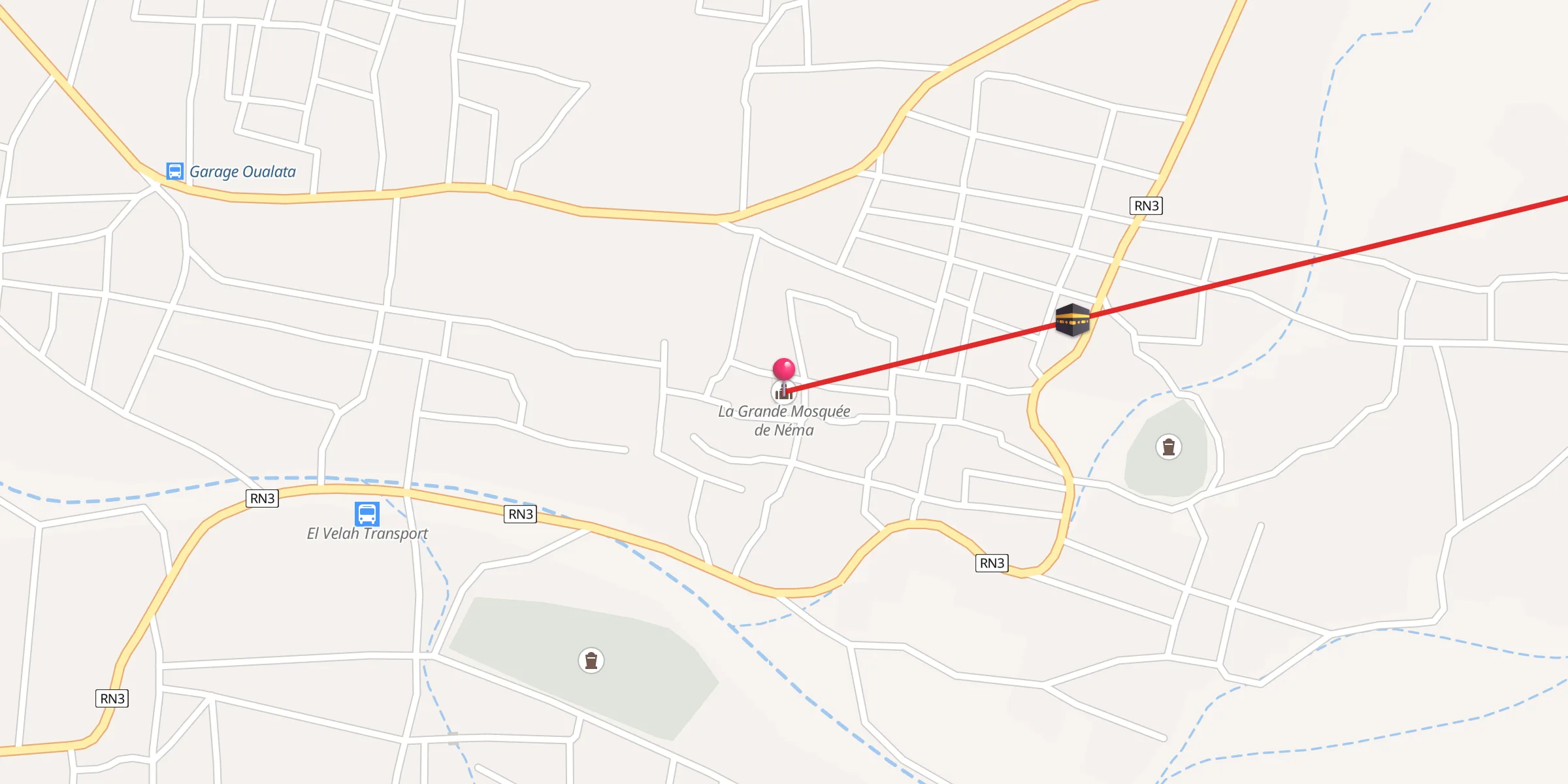 Carte de localisation : La Grande Mosquée de Néma المسجد الكبير النعمة