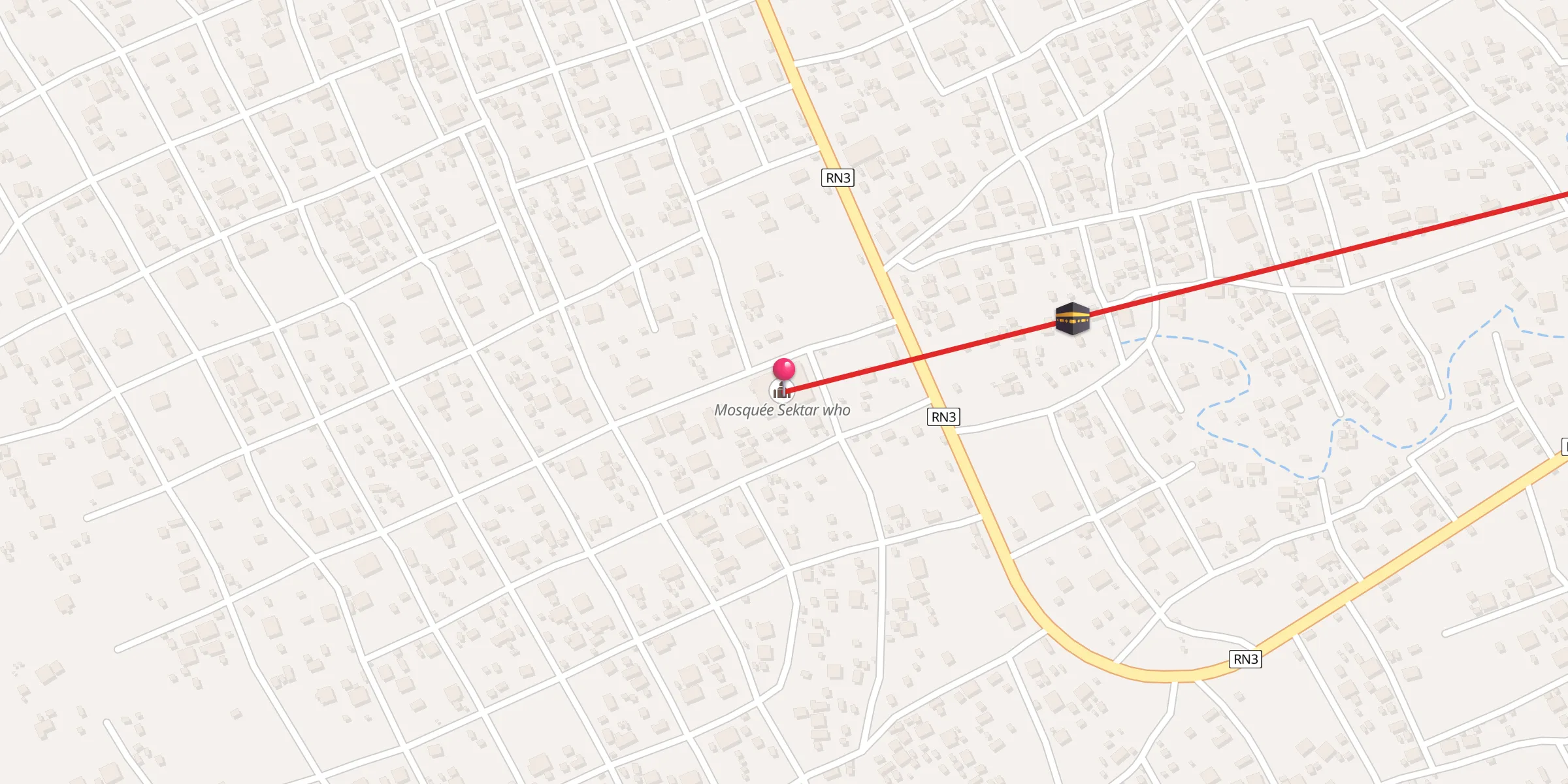 Carte de localisation : Mosquée Sektar who مسجد سكطار الجامع