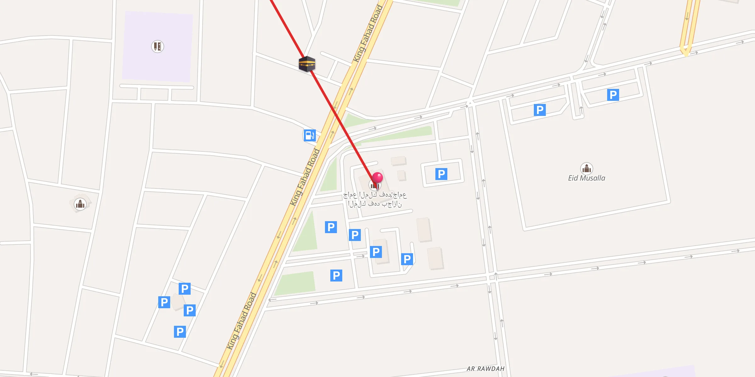 Carte de localisation : جامع الملك فهد;جامع الملك فهد بجازان