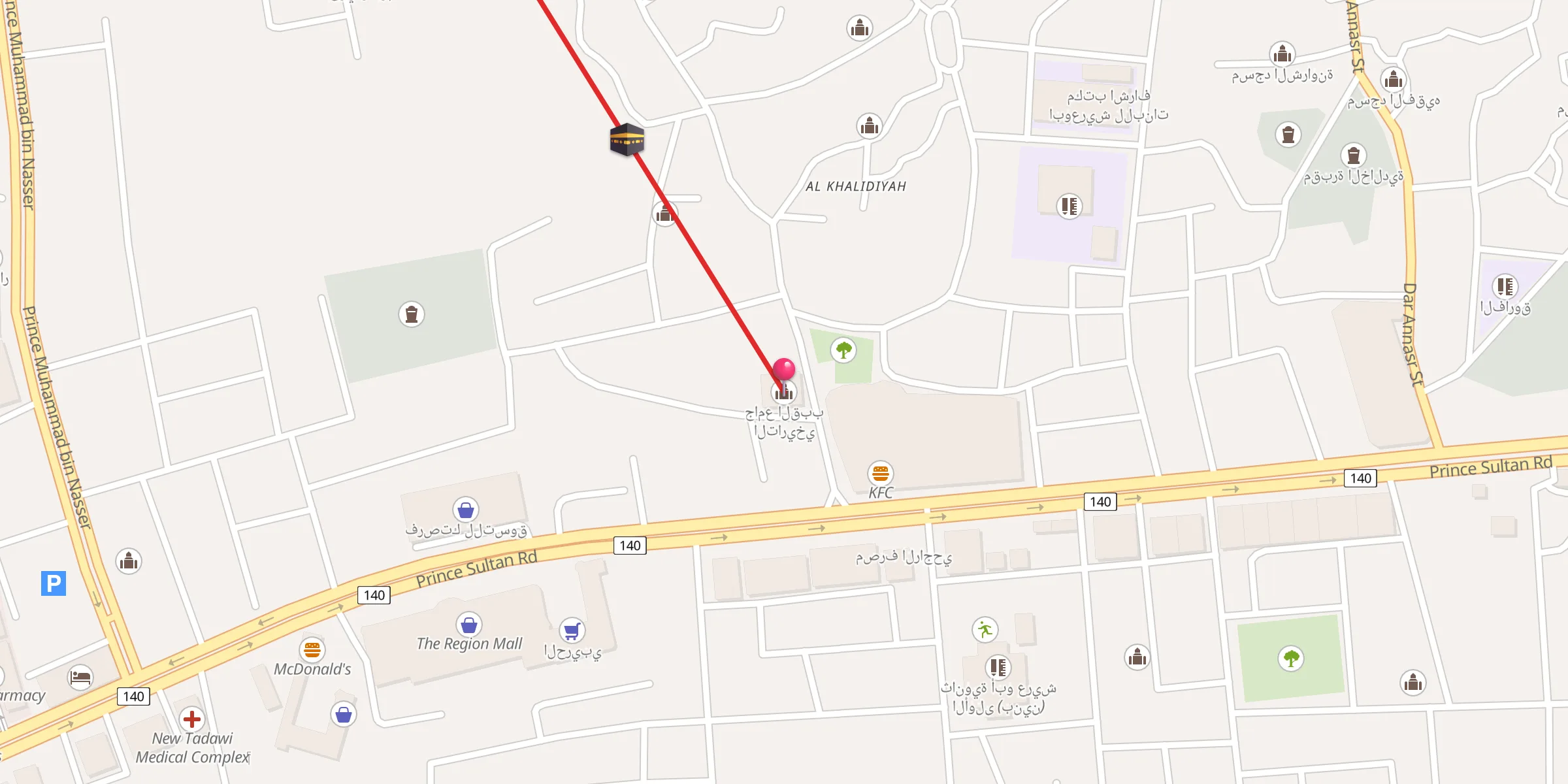 Carte de localisation : جامع القبب التاريخي