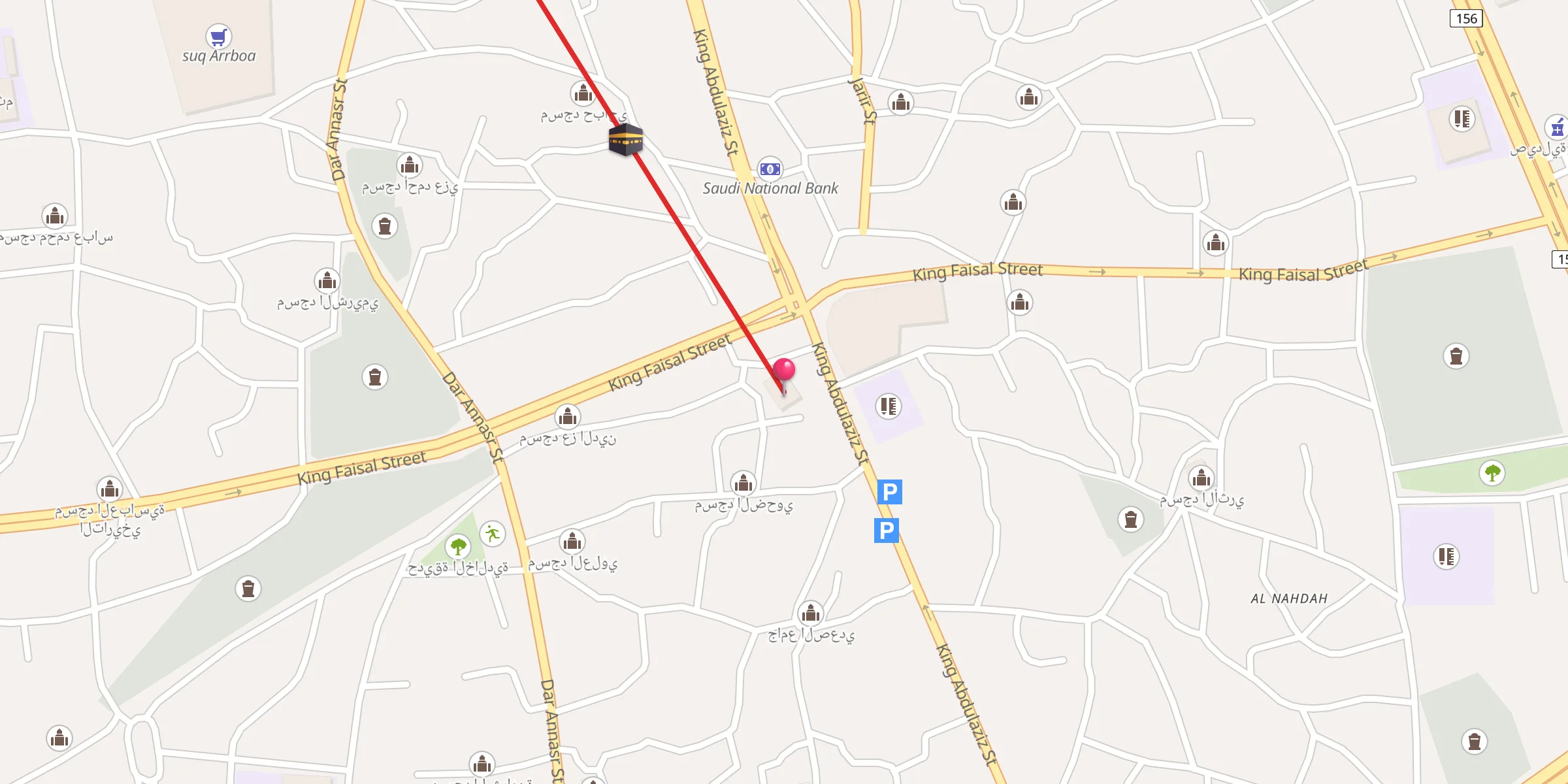 Carte de localisation : جامع الأوسط