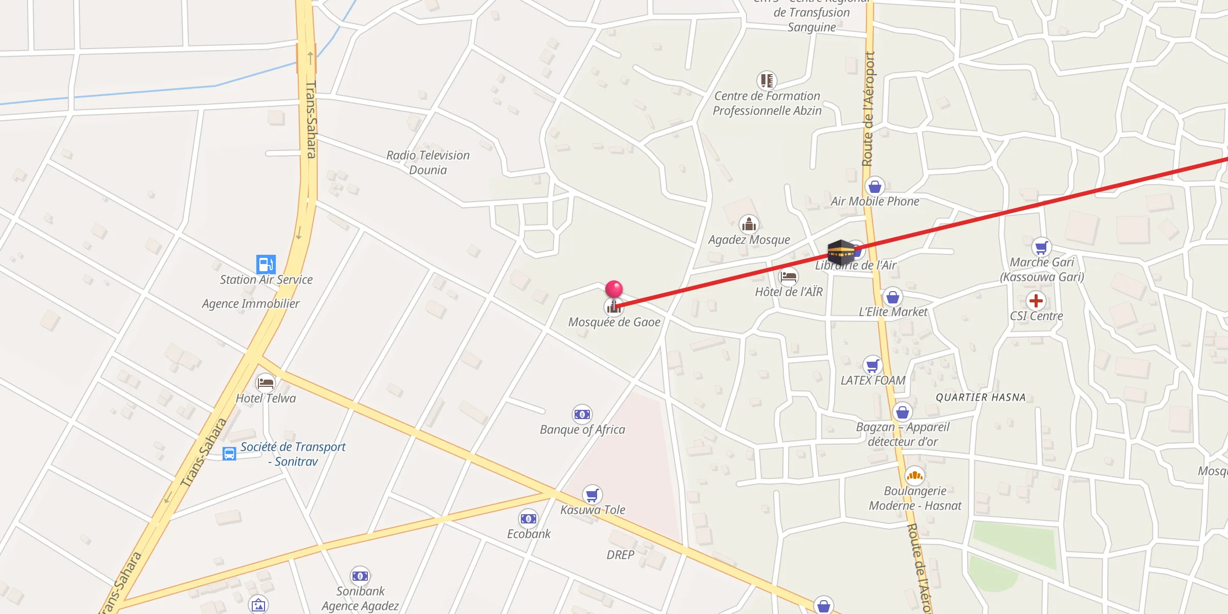 Carte de localisation : Mosquée de Gaoe