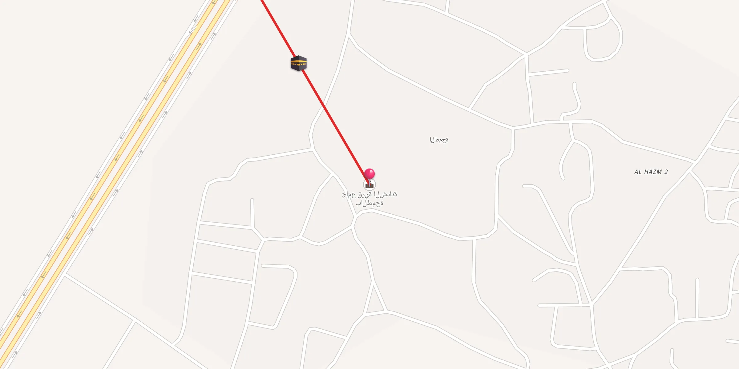 Carte de localisation : جامع قرية الشدادة بالطمحة
