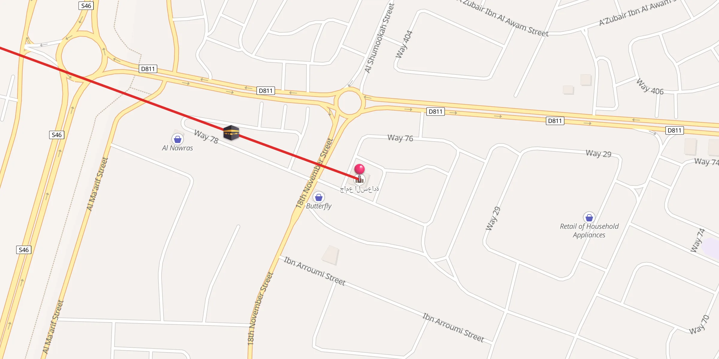 Carte de localisation : جامع السعادة