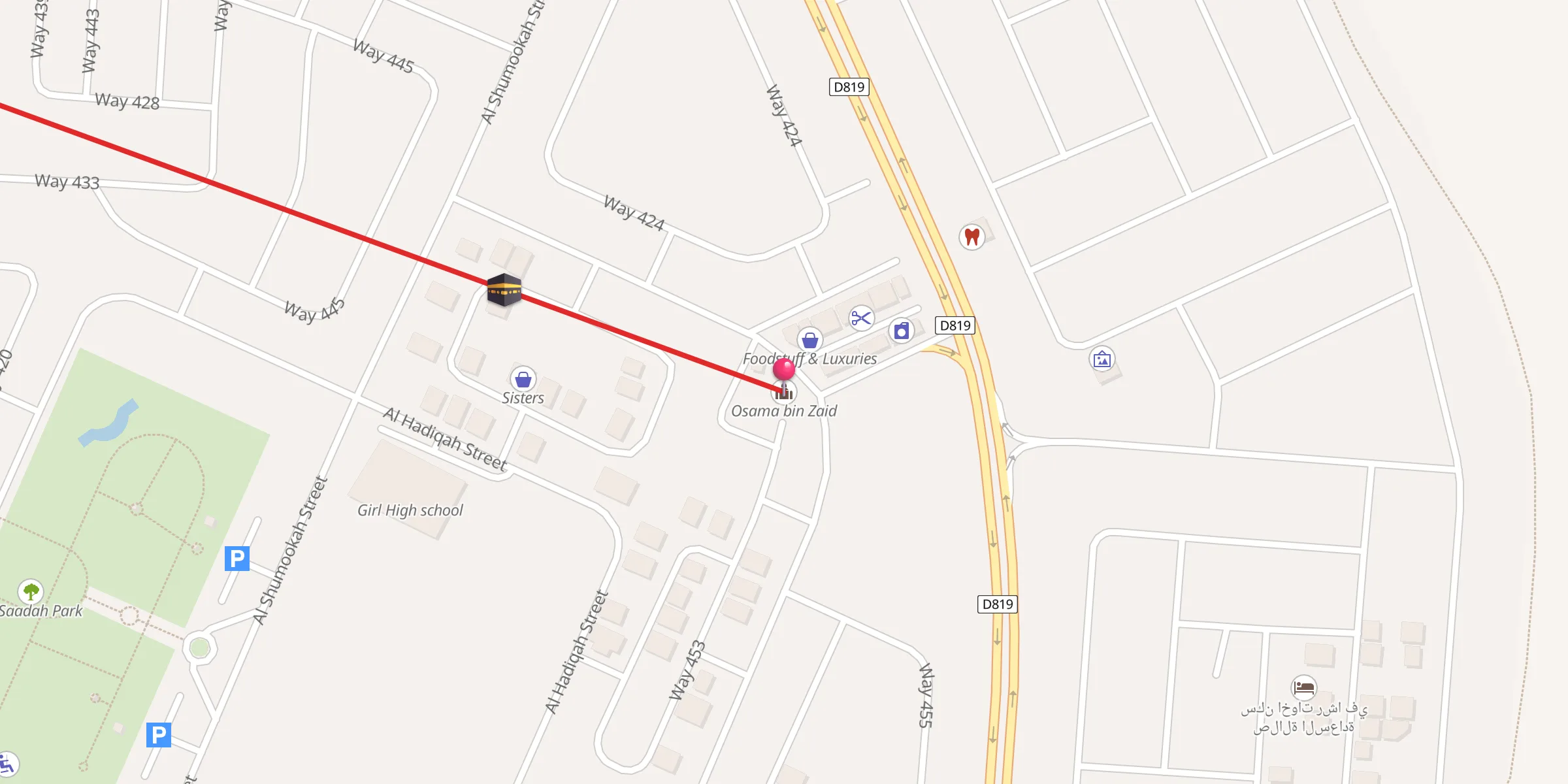 Carte de localisation : Osama bin Zaid