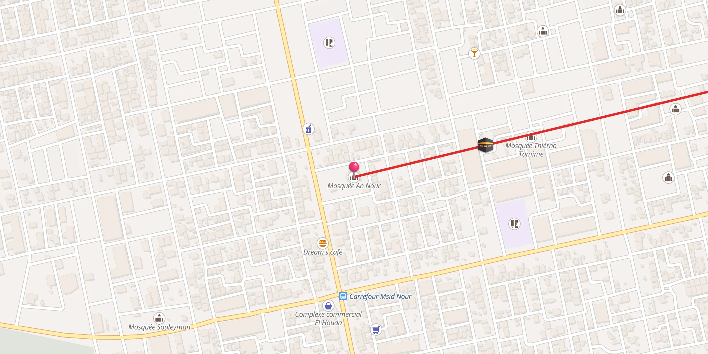 Carte de localisation : Mosquée An Nour مسجد النور