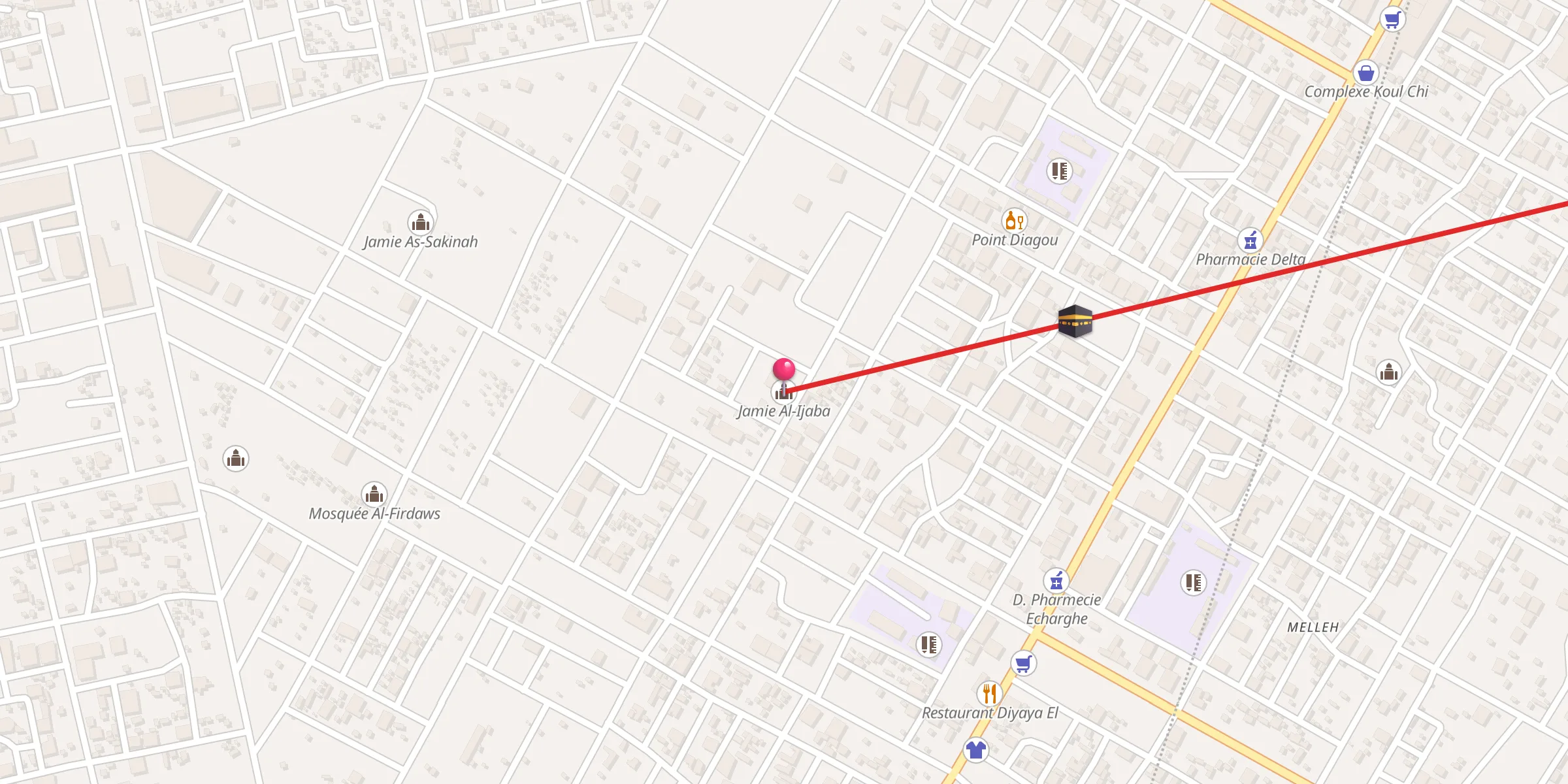 Carte de localisation : Jamie Al-Ijaba مسجد الإجابة