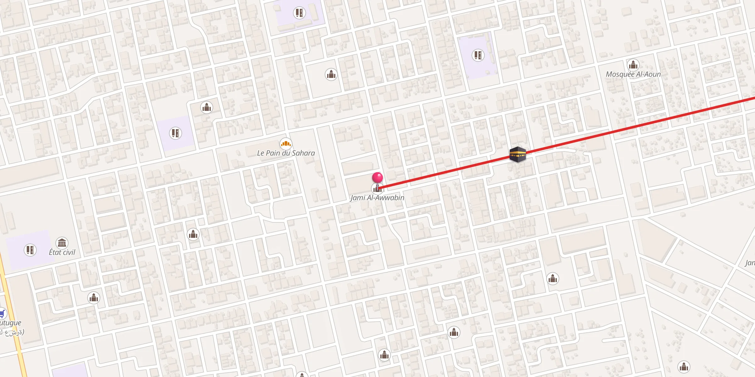 Carte de localisation : Jami Al-Awwabin جامع الأوابين