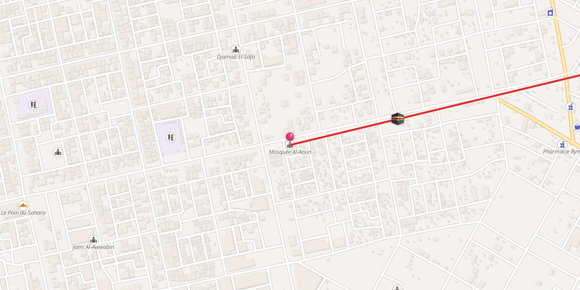 Carte de localisation : Mosquée Al-Aoun جامع العون