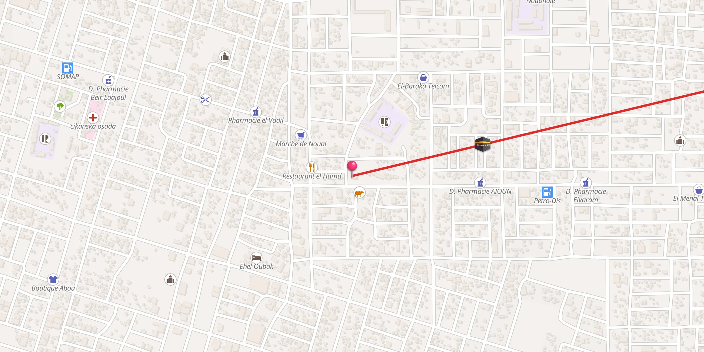 Carte de localisation : Jamie Zaouïa El-Mohammadia مسجد الزاوية المحمدية