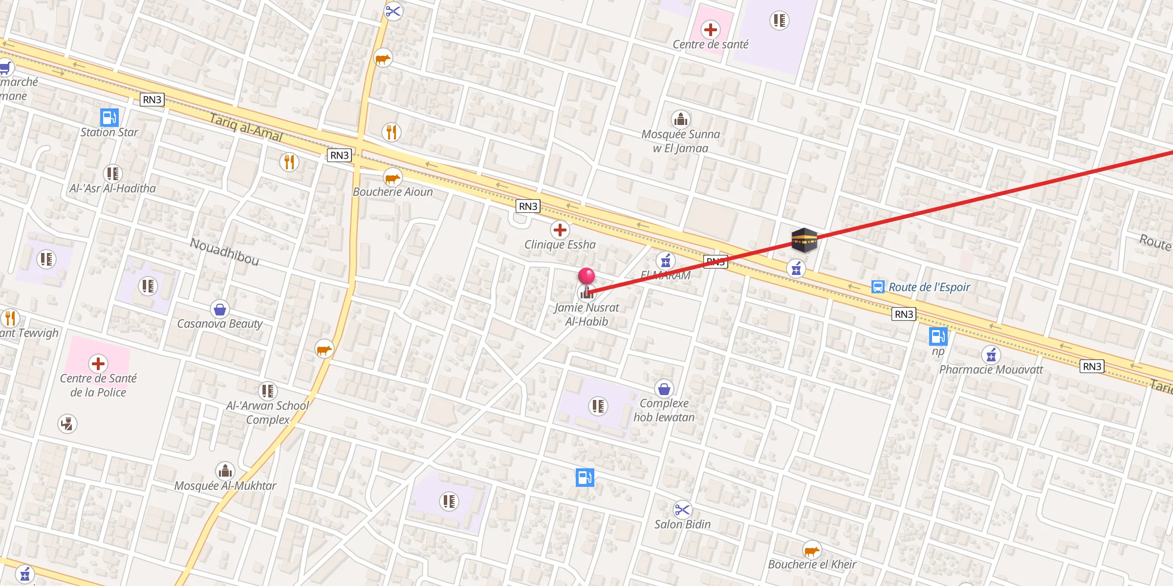 Carte de localisation : Jamie Nusrat Al-Habib جامع نصرة الحبيب