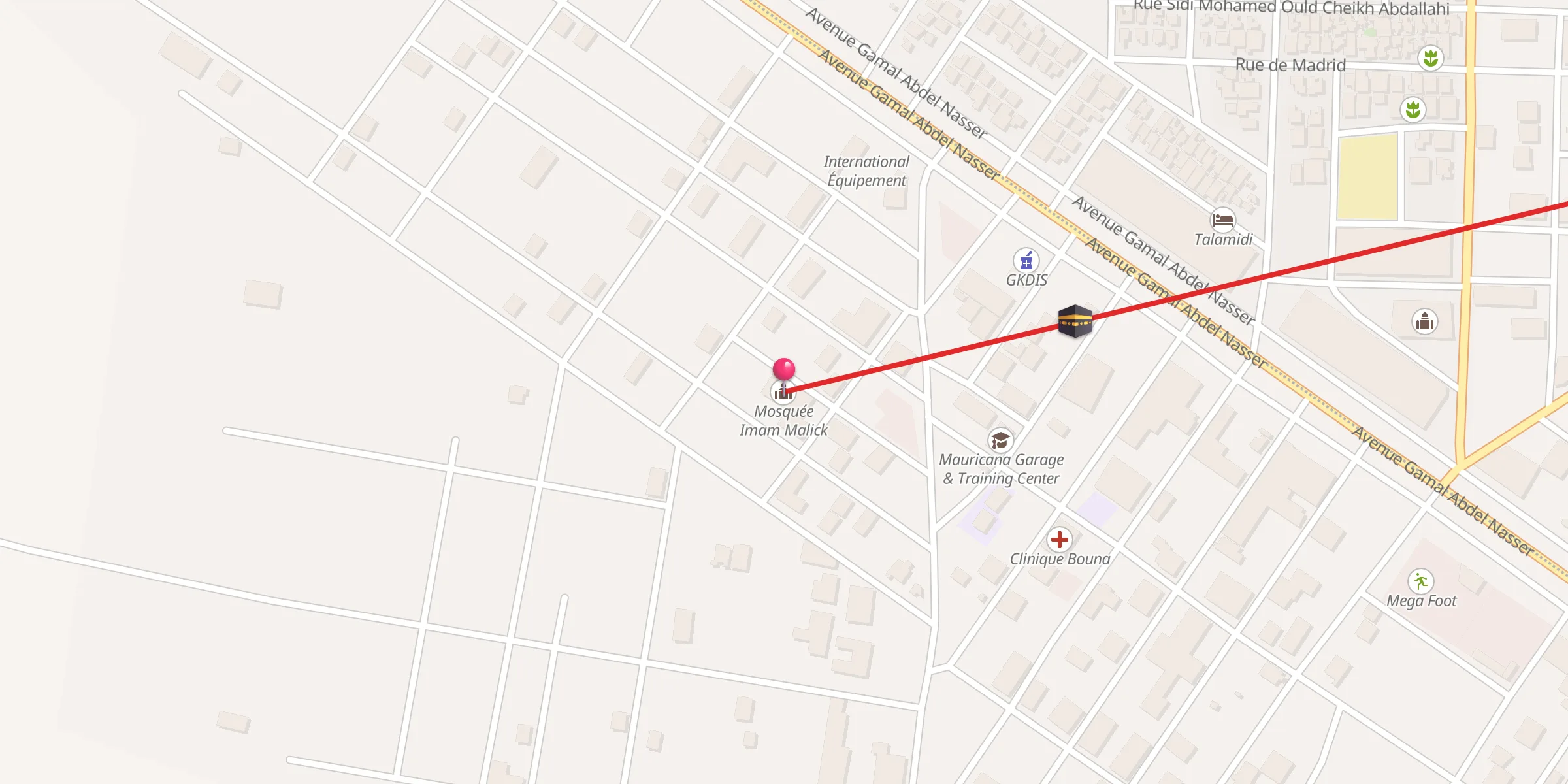 Carte de localisation : Mosquée Imam Malick